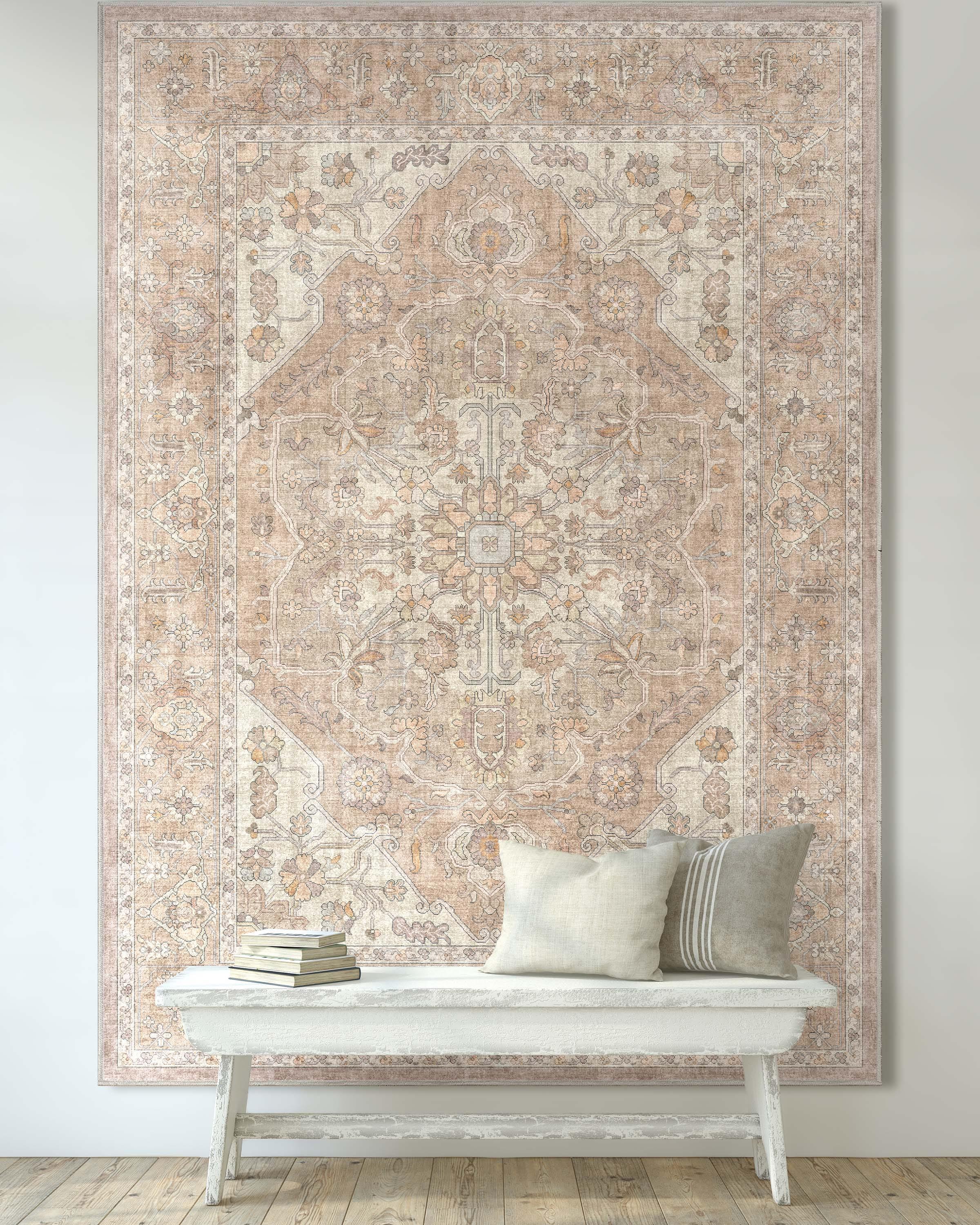 Kehr Antigua Vintage Persian Oriental Beige Flat-Weave Rug