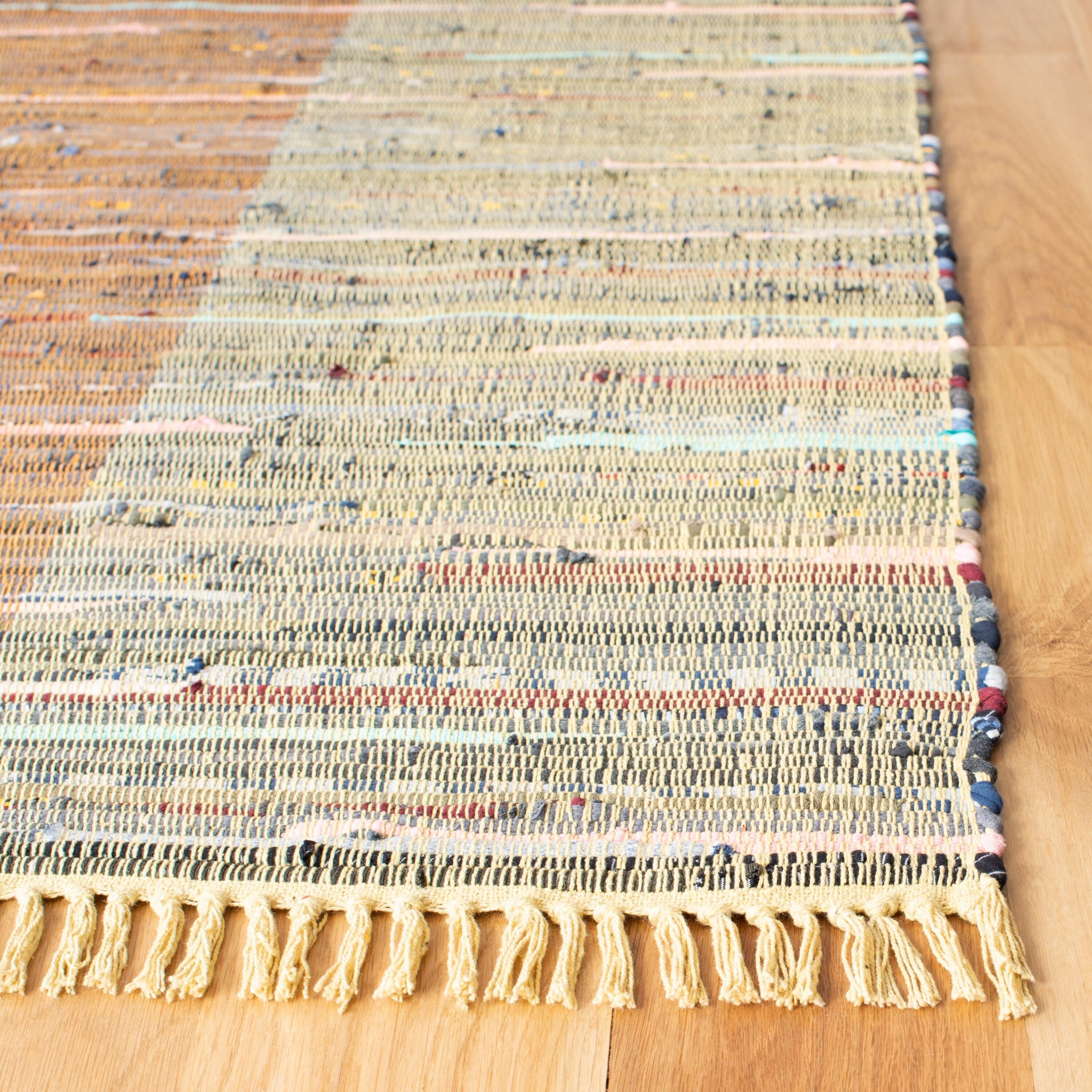 Rag Area Rug RAR122 Hand Woven Area Rug - Rust/Gold - 4'x6' - Safavieh.