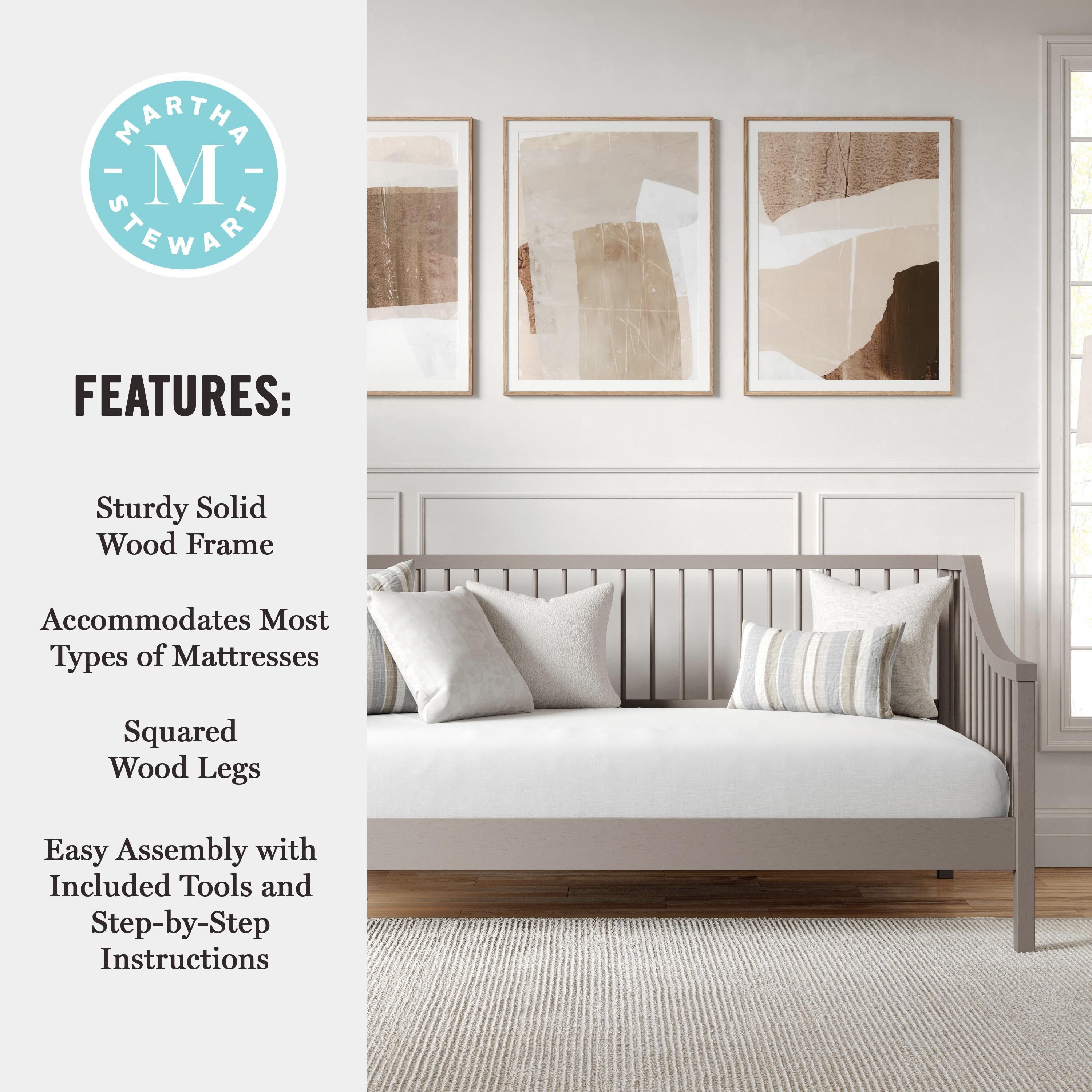 Martha Stewart Martha Stewart Neely Wooden Platform Daybed With Spindles And Wood Slat Foundation