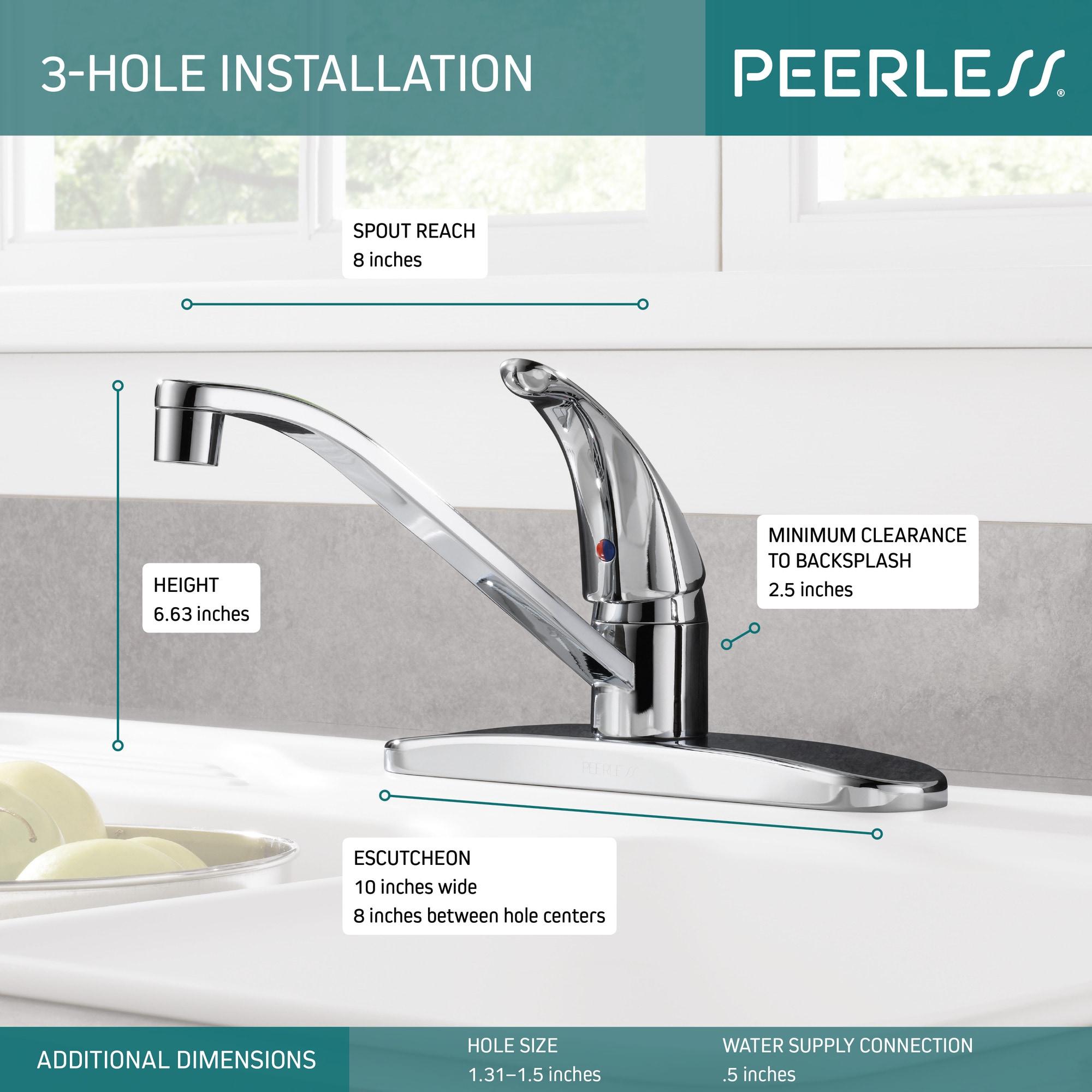 Core Single-Handle Kitchen Sink Faucet, 3-Hole Kitchen Faucet