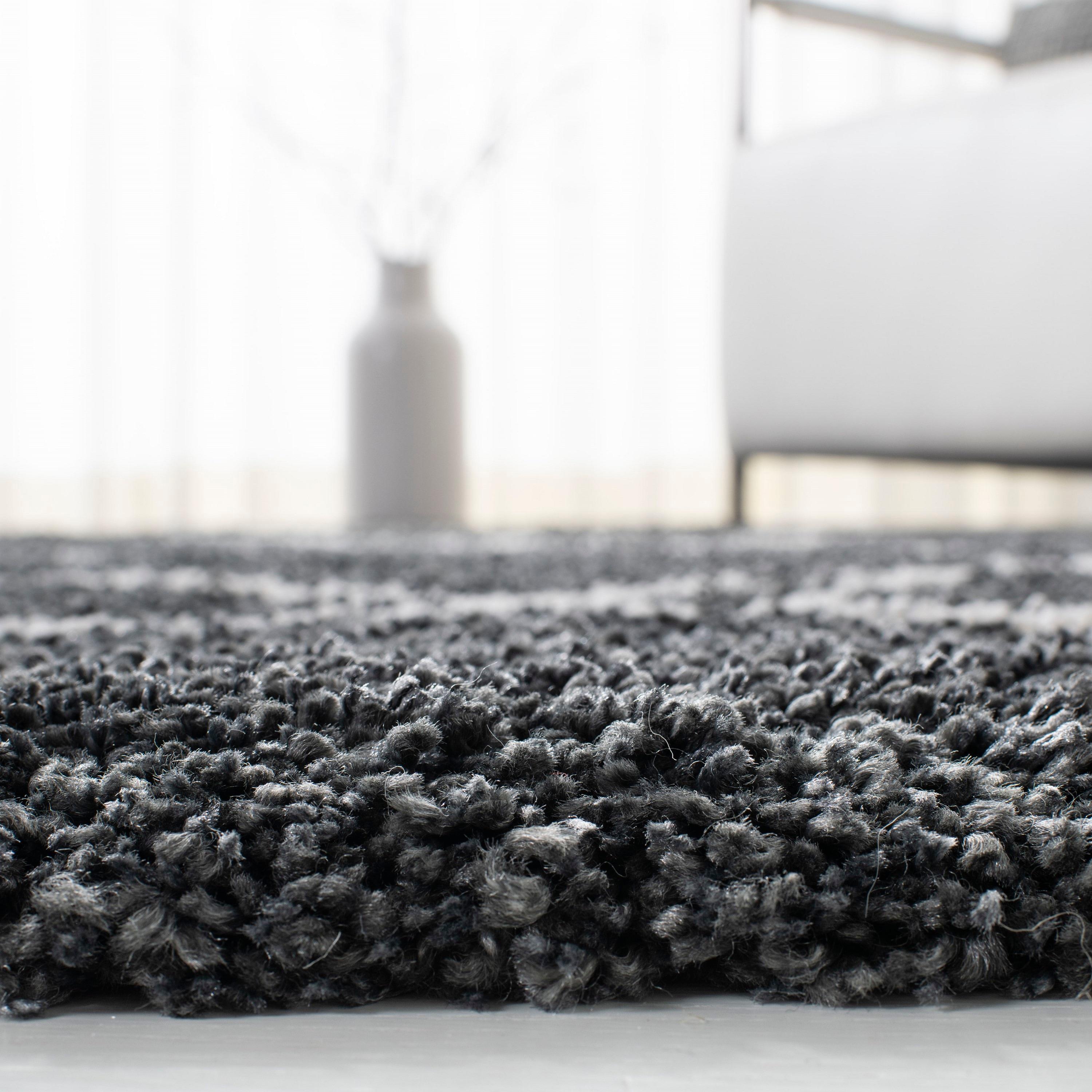 Hudson Shag SGH281 Power Loomed Indoor Area Rug - Dark Grey/Ivory - 8'x10' - Safavieh