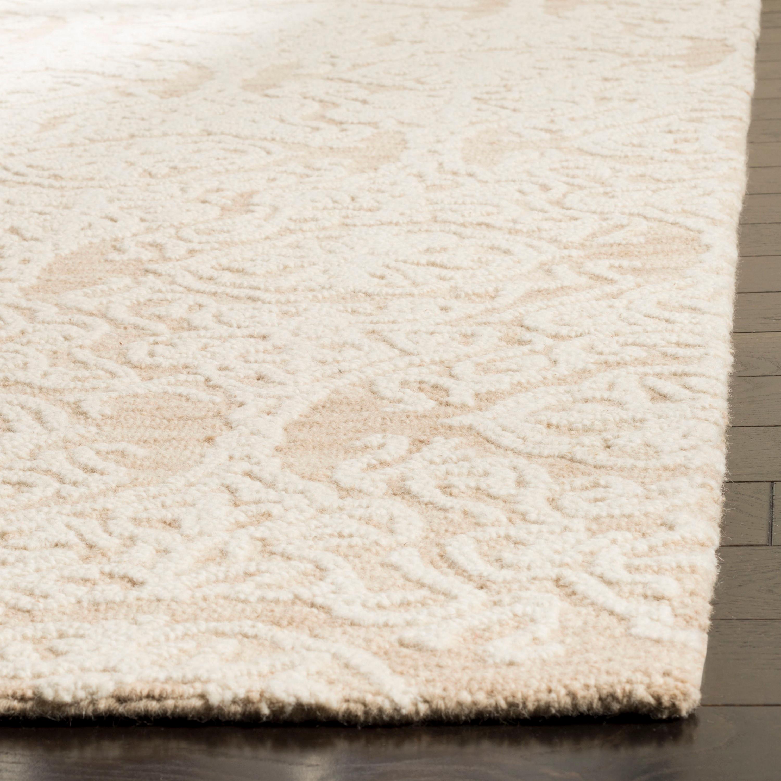 Blossom BLM112 Hand Tufted Indoor Area Rug - Beige/Ivory - 4'x4' - Safavieh