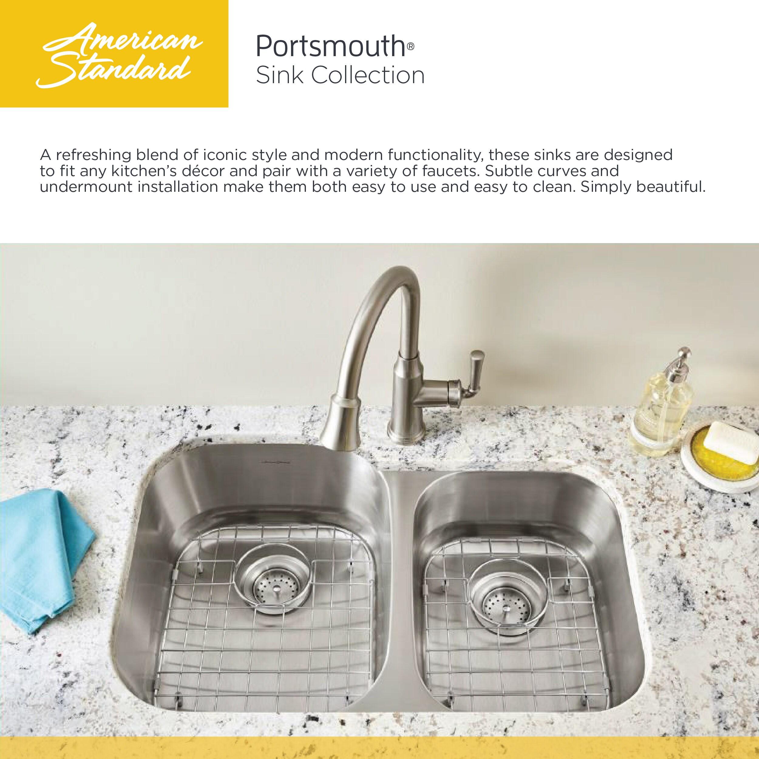 American Standard 18Cr.9322100S Portsmouth 31-1/2" Double Basin Stainless Steel Kitchen