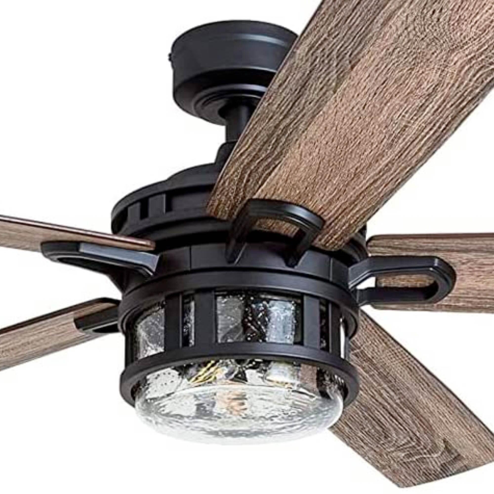 Honeywell 52-Inch Bontera Indoor 5 Blade Matte Black Craftsman Ceiling Fan with Remote Control