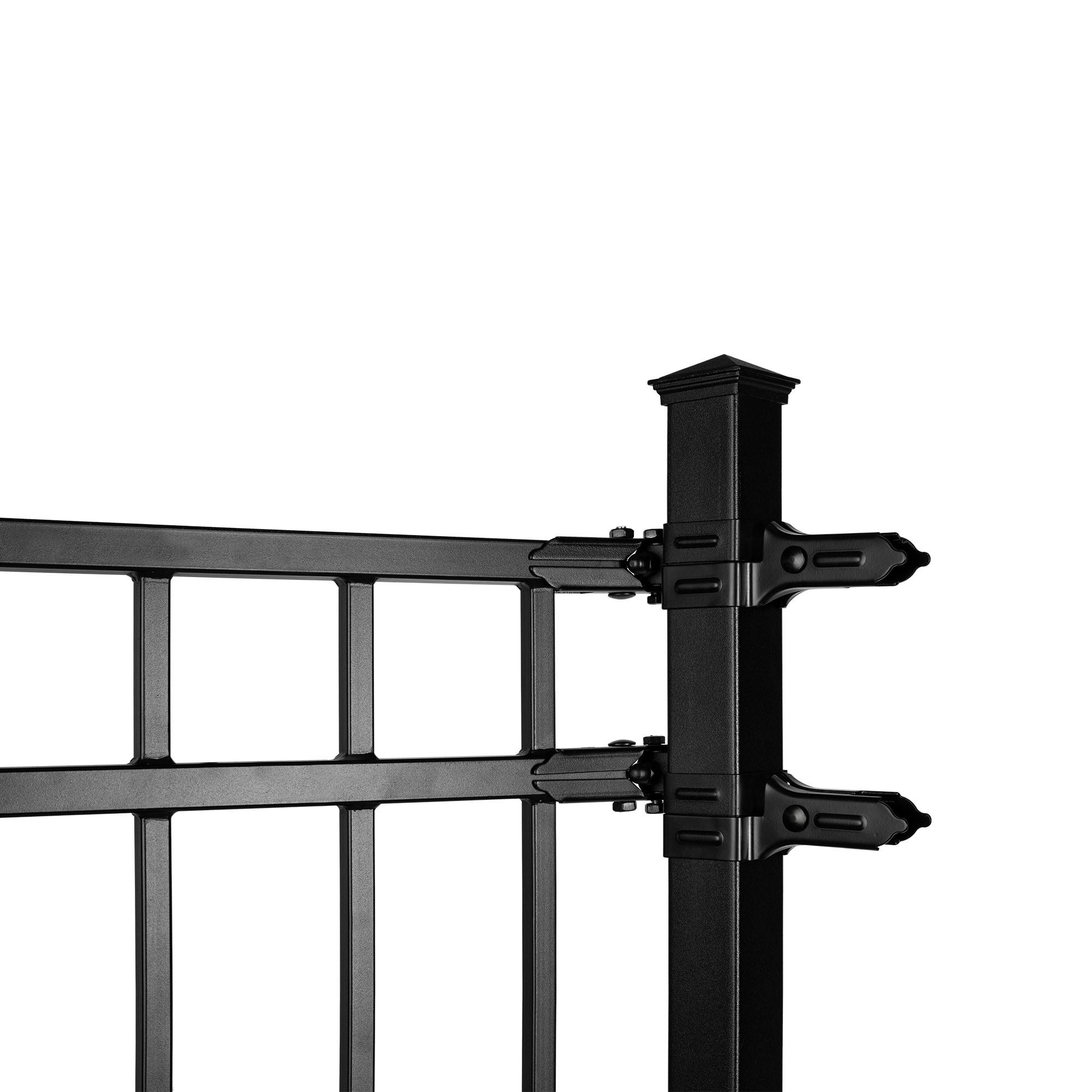Nuvo Iron 5-ft H x 6-ft W Textured black finish Galvanized steel Containment Gate Spaced picket Fence panel