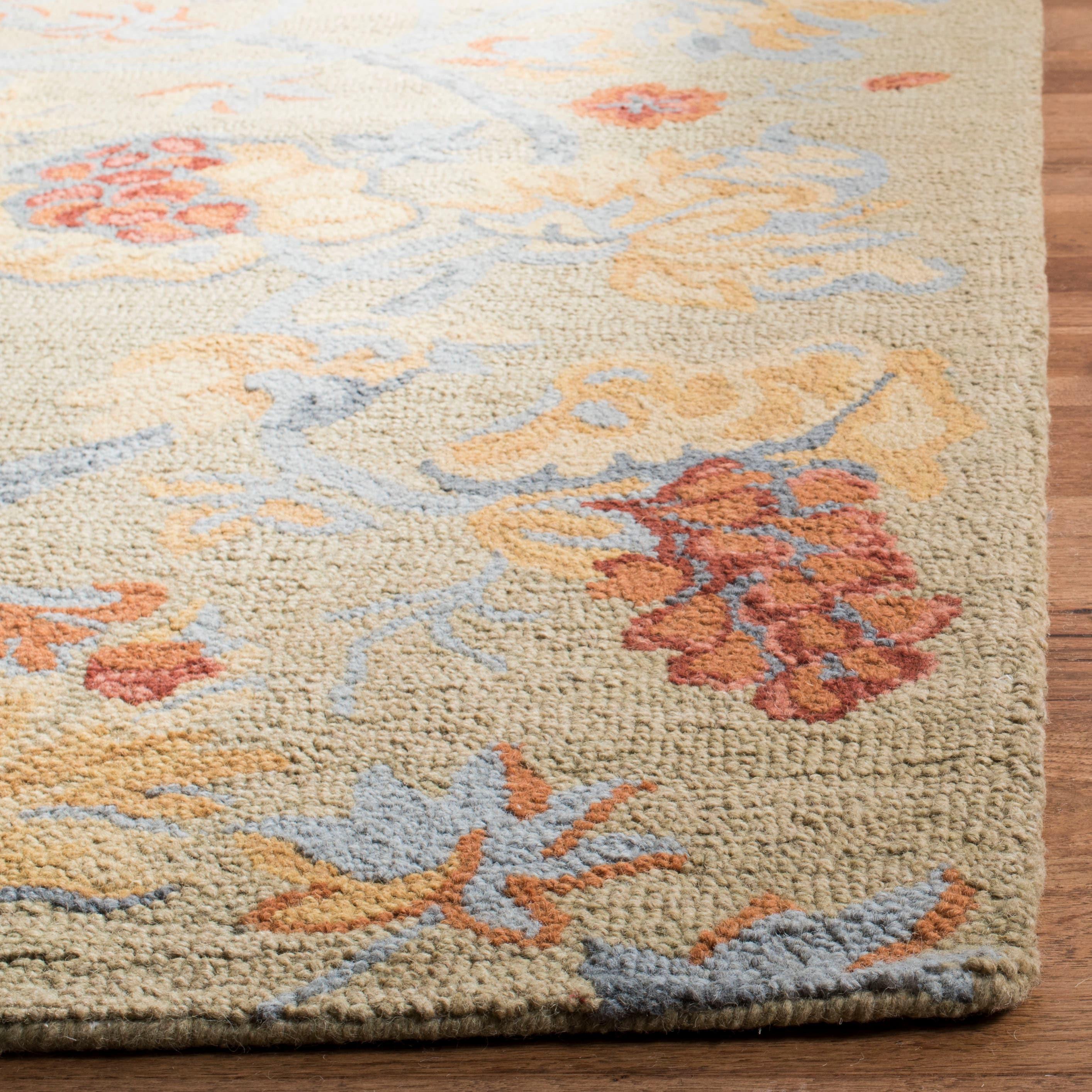 Blossom BLM922 Hand Hooked Runner Rug - Beige/Multi - 2'3"x6' - Safavieh.