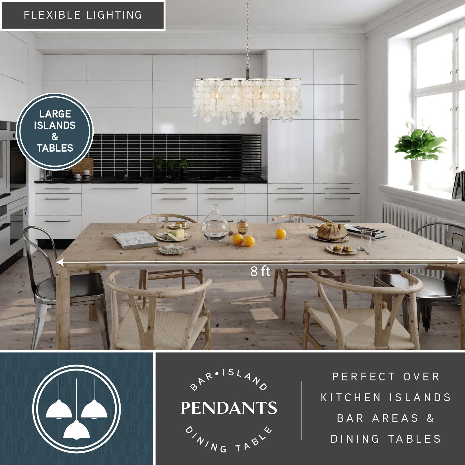 Vaxcel Elsa 5 - Light Pendant in  Satin Nickel