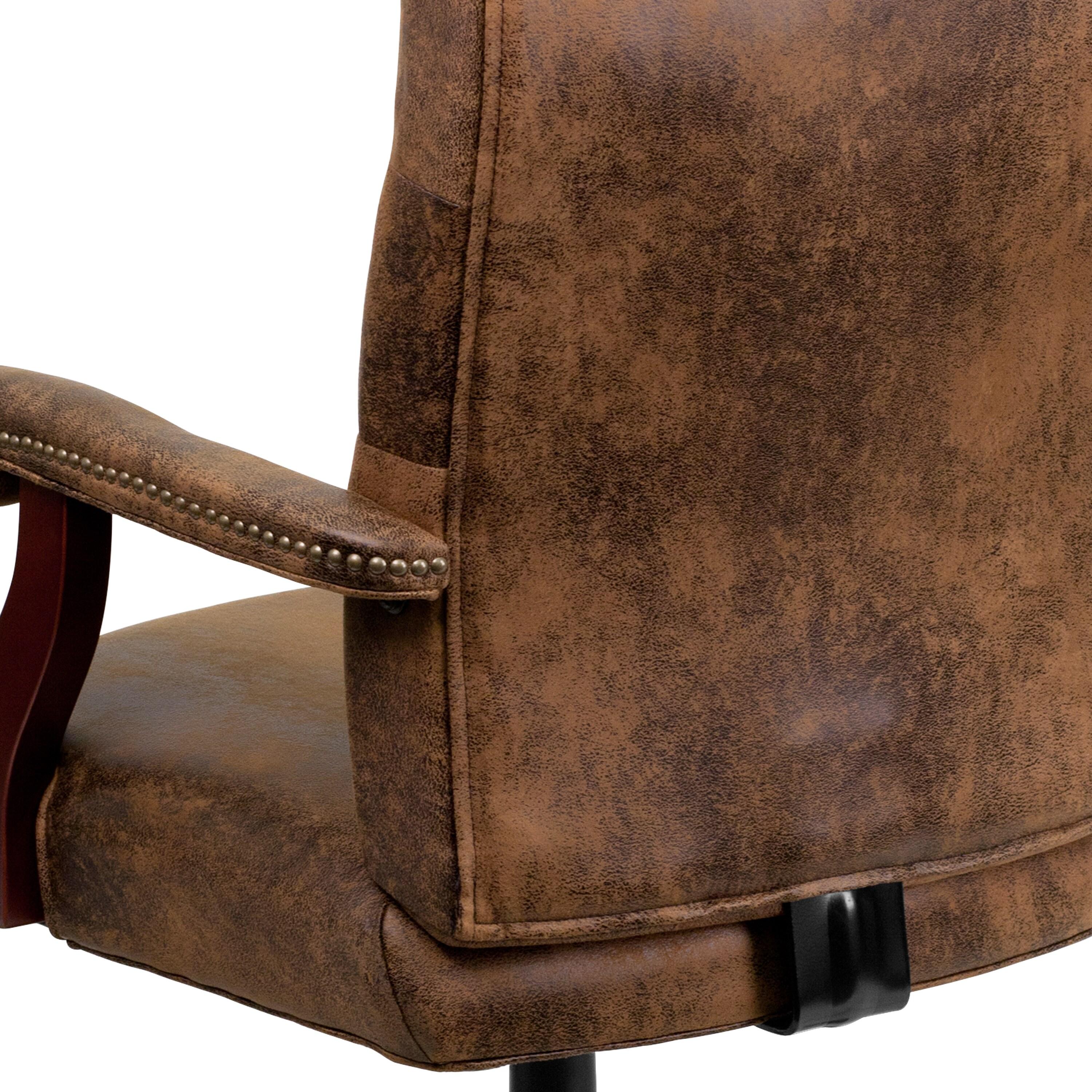Flash Furniture Farmhouse High-Back Tufted Executive Swivel Office Chair with Arms