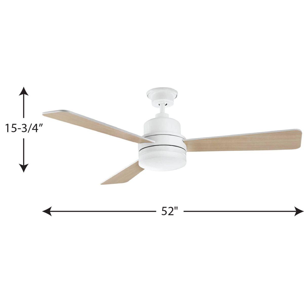 P2556-3030K-Progress Lighting-Trevina II - Wide - Ceiling Fan - 1 Light - Wall Control in Modern style - 52 Inches wide by 15.75 Inches high-White