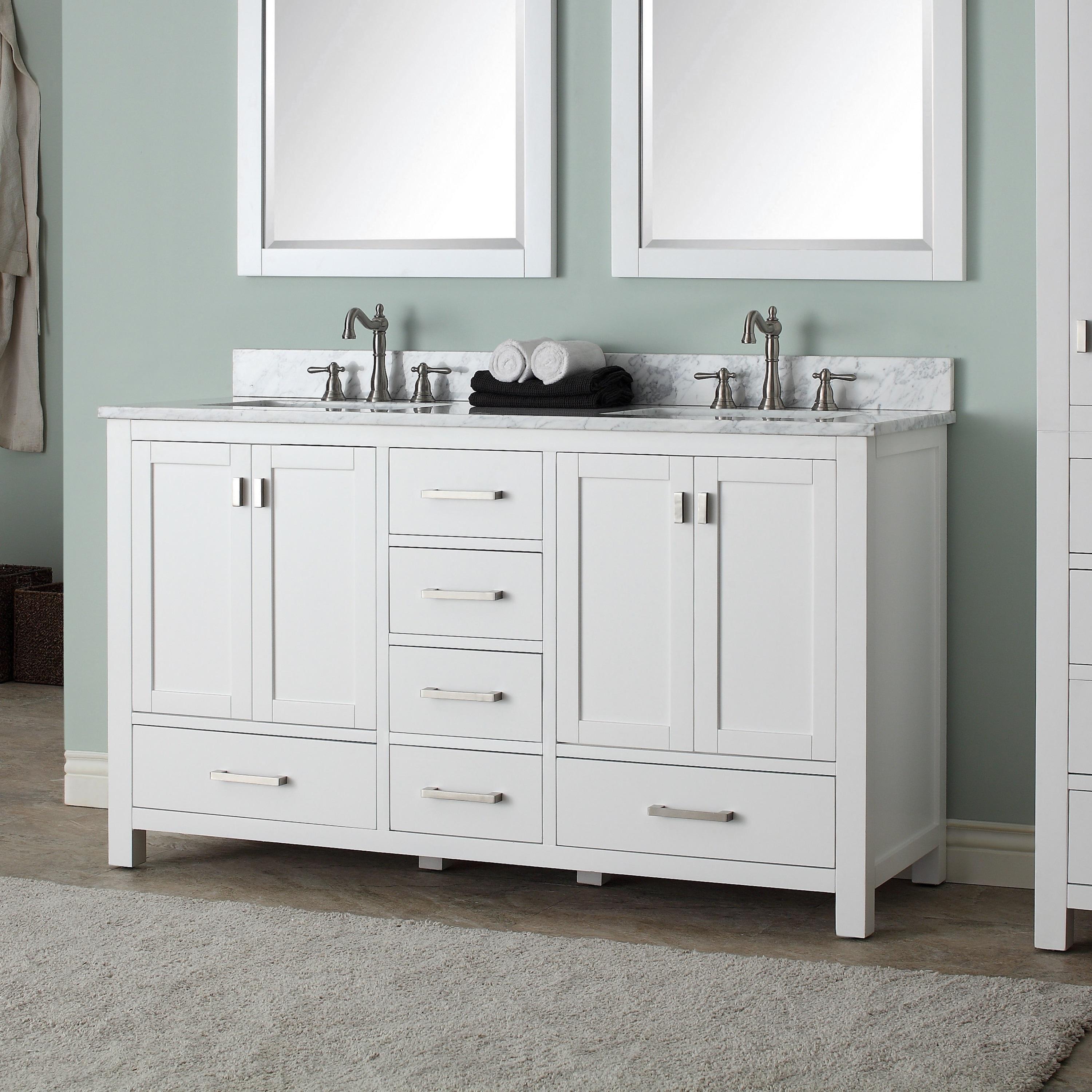 Avanity Modero-V60 Modero 60" Double Free Standing Wood Vanity Cabinet Only - White