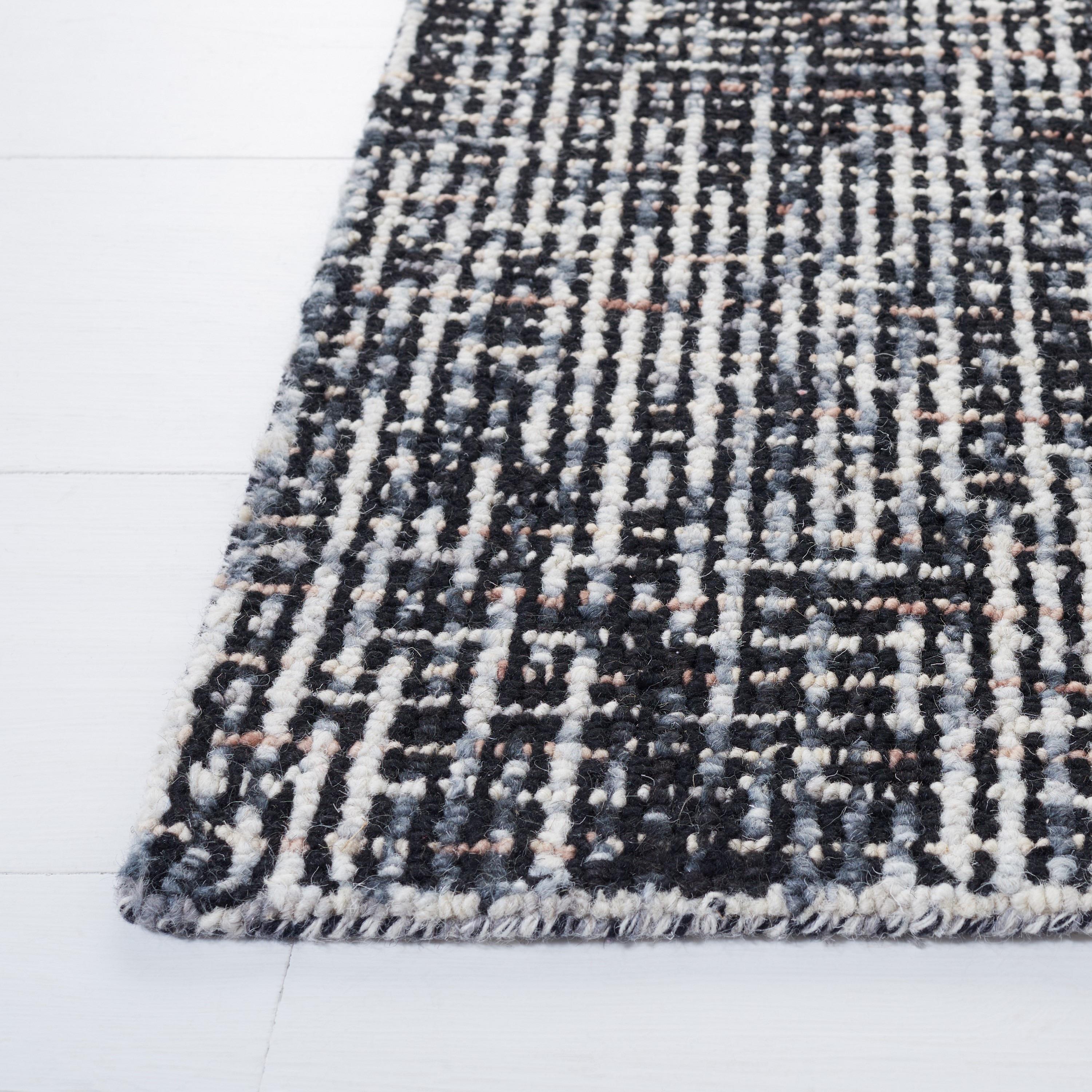 Abstract ABT468 Handmade Indoor Area Rug - Black/Grey - 8'x10' - Safavieh