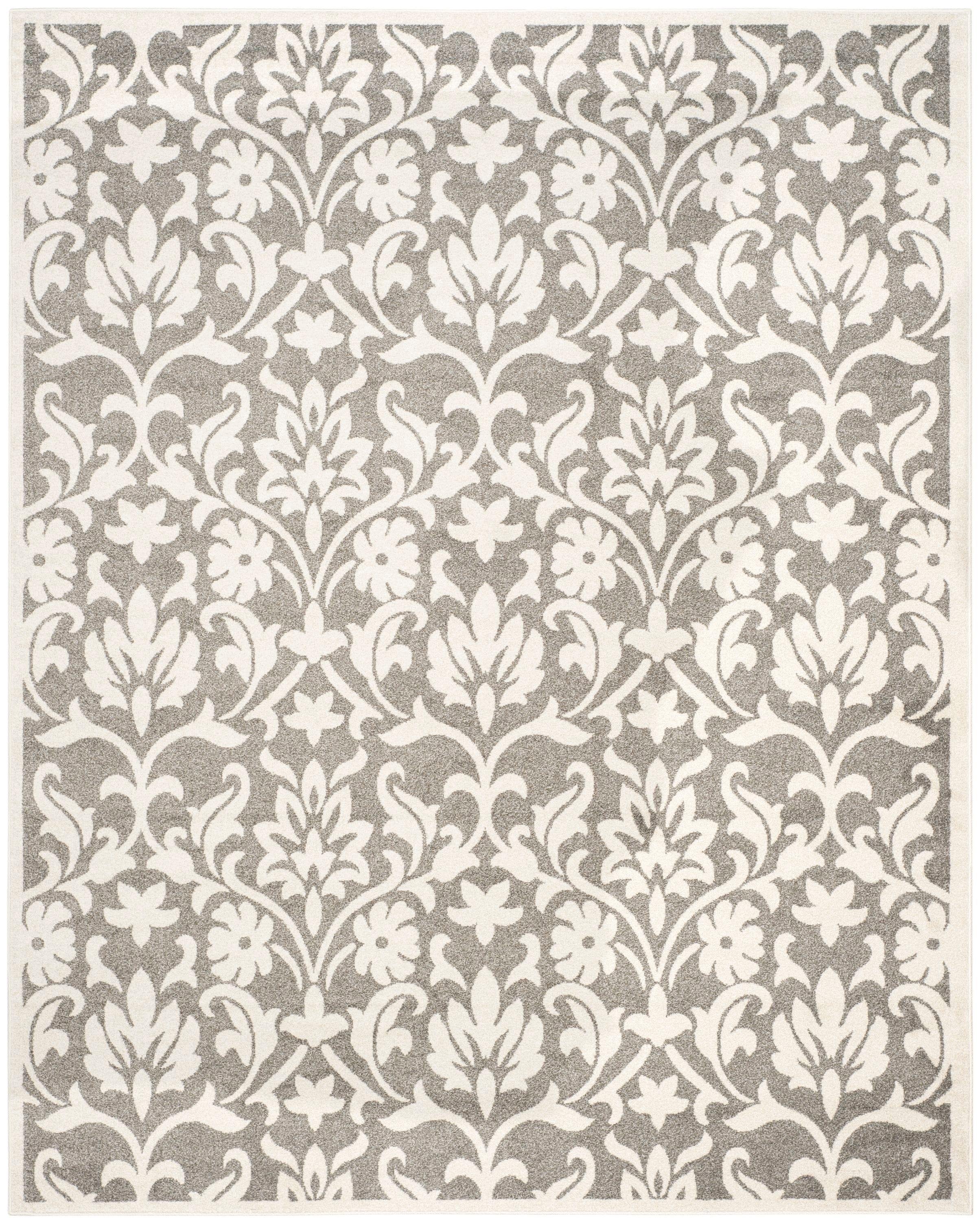 Amherst AMT424 Power Loomed Indoor Area Rug - Dark Grey/Beige - 8'x10' - Safavieh