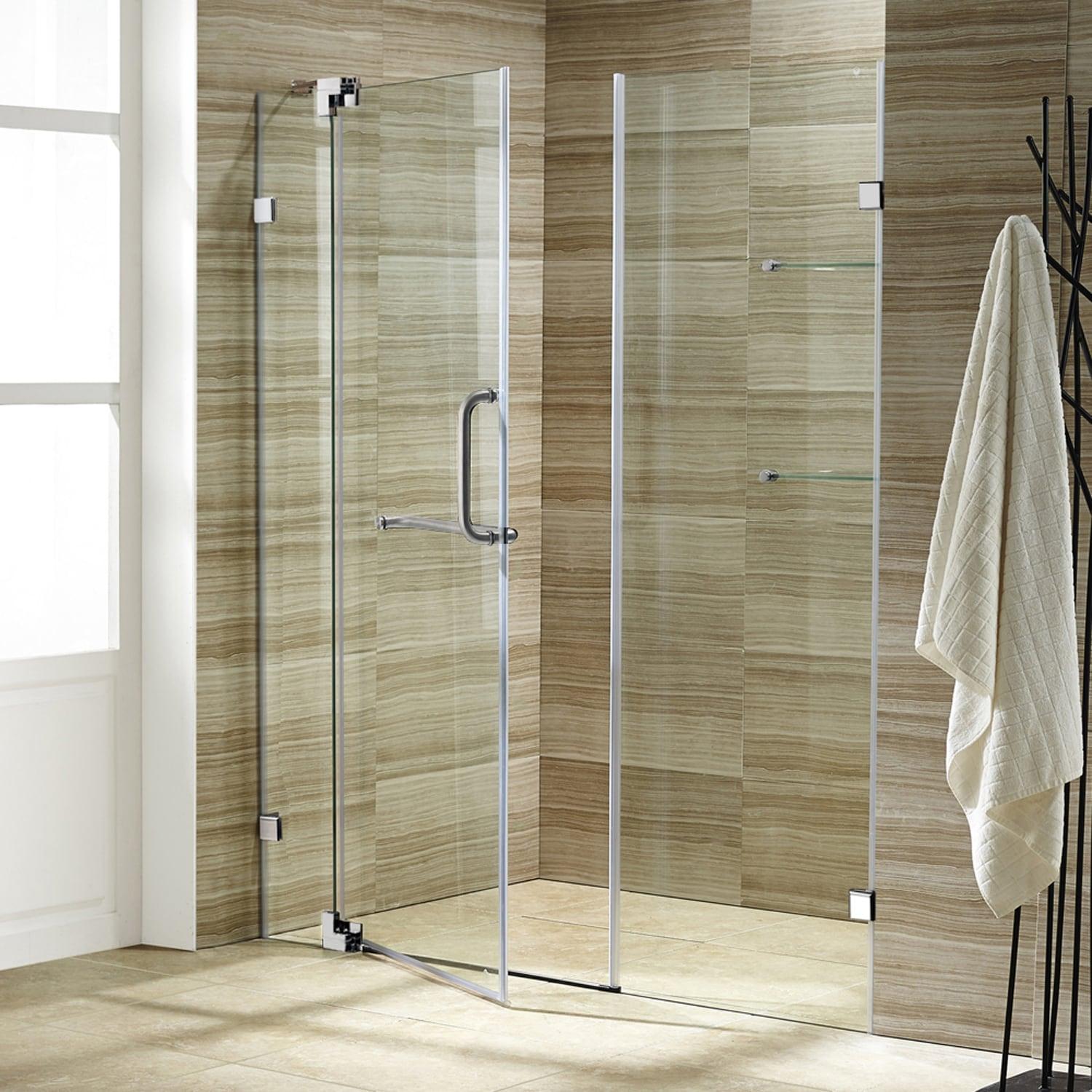 Pirouette 42-48" W x 72" H Pivot Frameless Shower Door with 3/8" Clear Glass