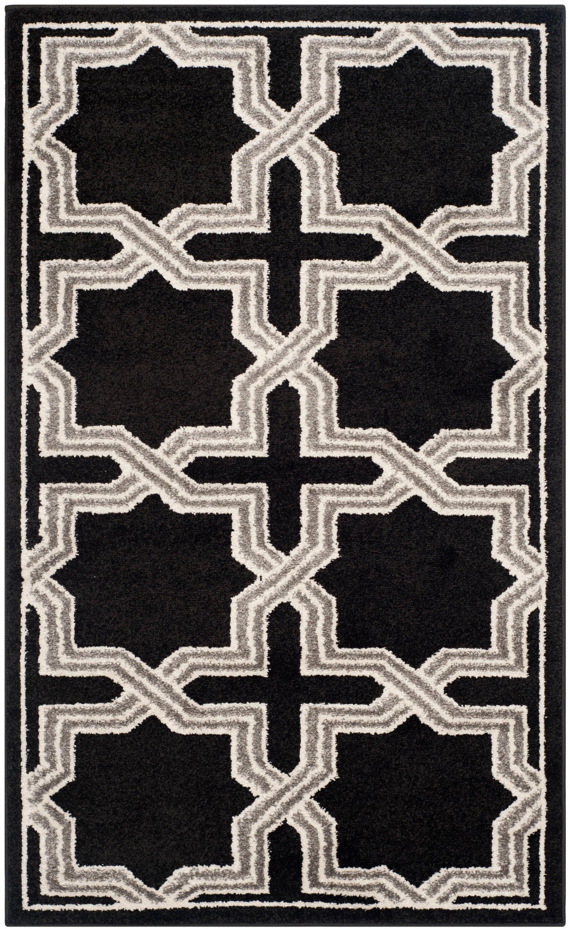 Amherst AMT418 Power Loomed Accent Rug - Anthracite/Grey - 3'x5' - Safavieh.