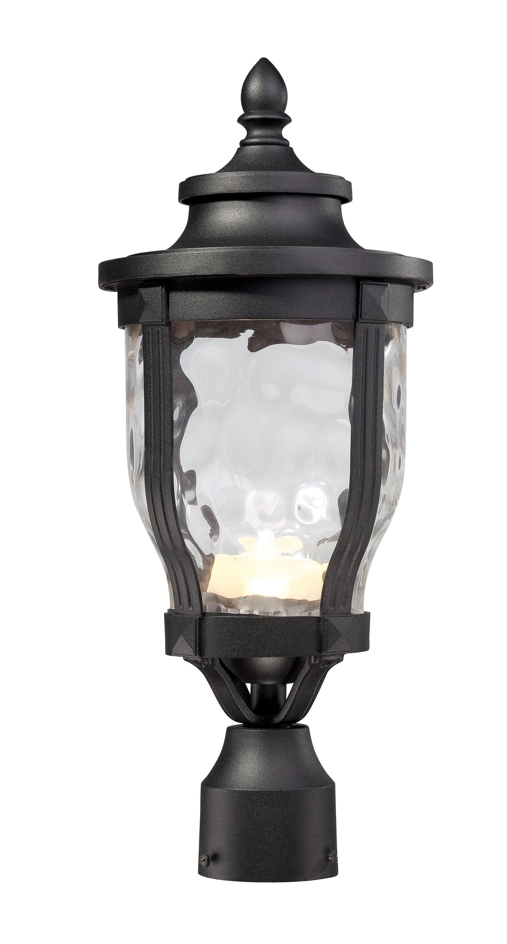 Minka Lavery Vintage Outdoor Post Light Fixture Black LED 19 1/4" Clear Hammered Glass for Post Exterior Barn Deck Porch Patio