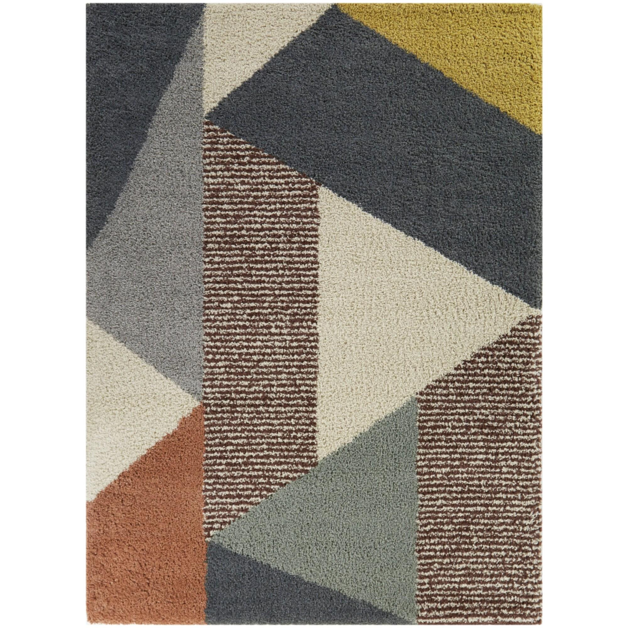 4'4"x6' Merril Mid-Century Modern Geometric Rug Blue - Balta Rugs: Indoor High Pile, Fade & Stain-Resistant