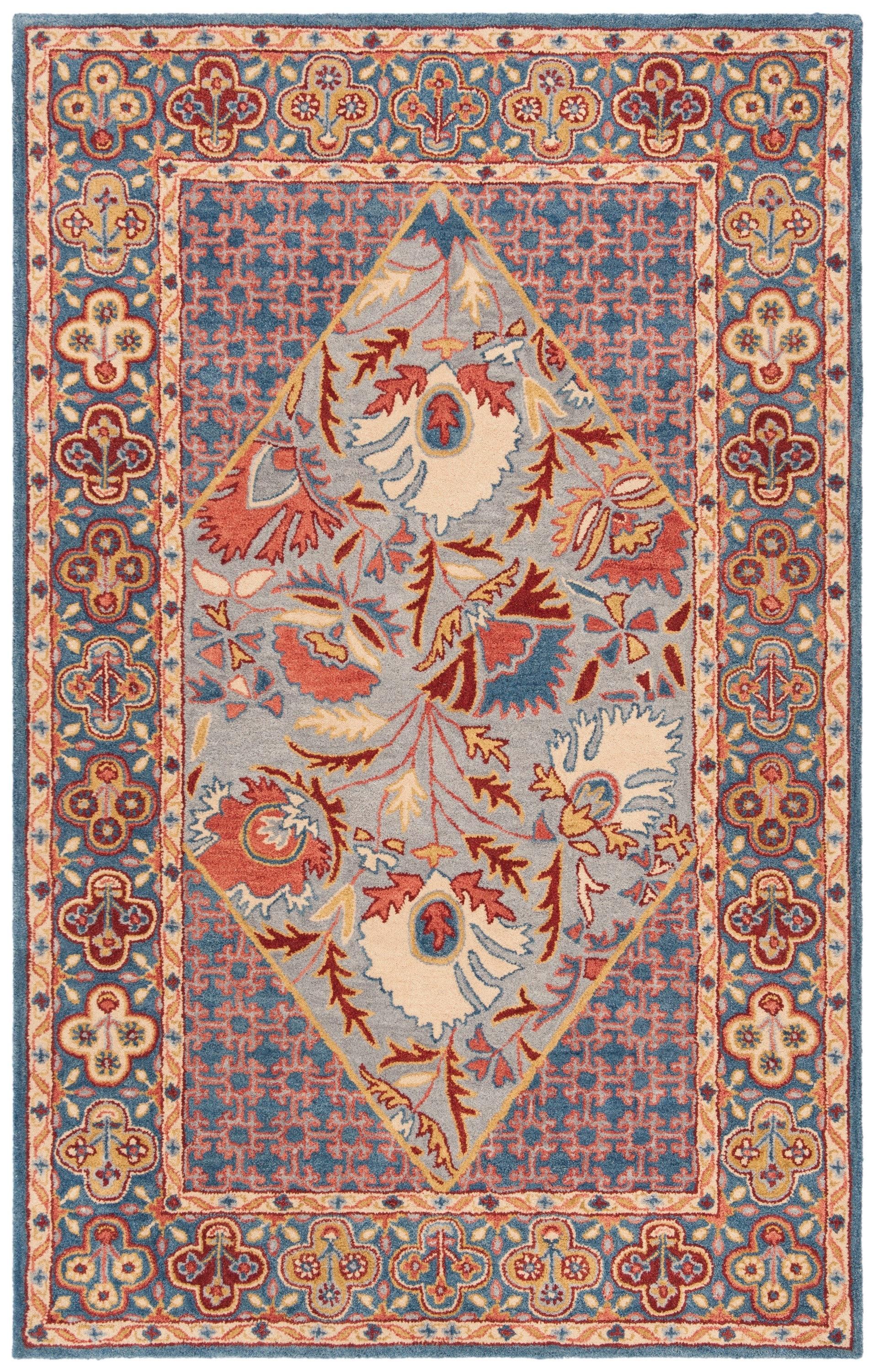 Antiquity AT508 Hand Tufted Area Rug - Blue/Red - 5'x8' - Safavieh.