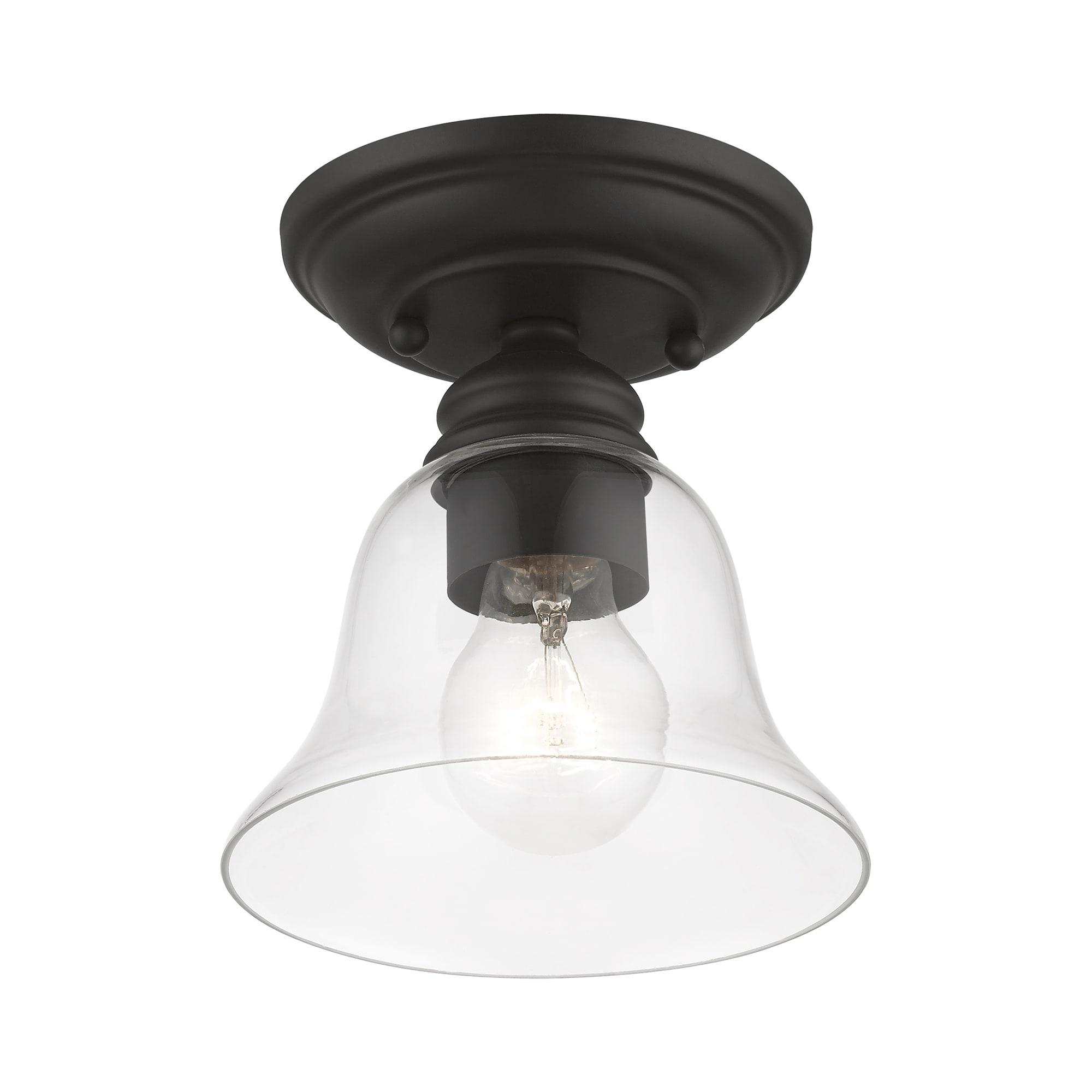 Livex Lighting Moreland 1 - Light Semi-Flush Mount in  Black