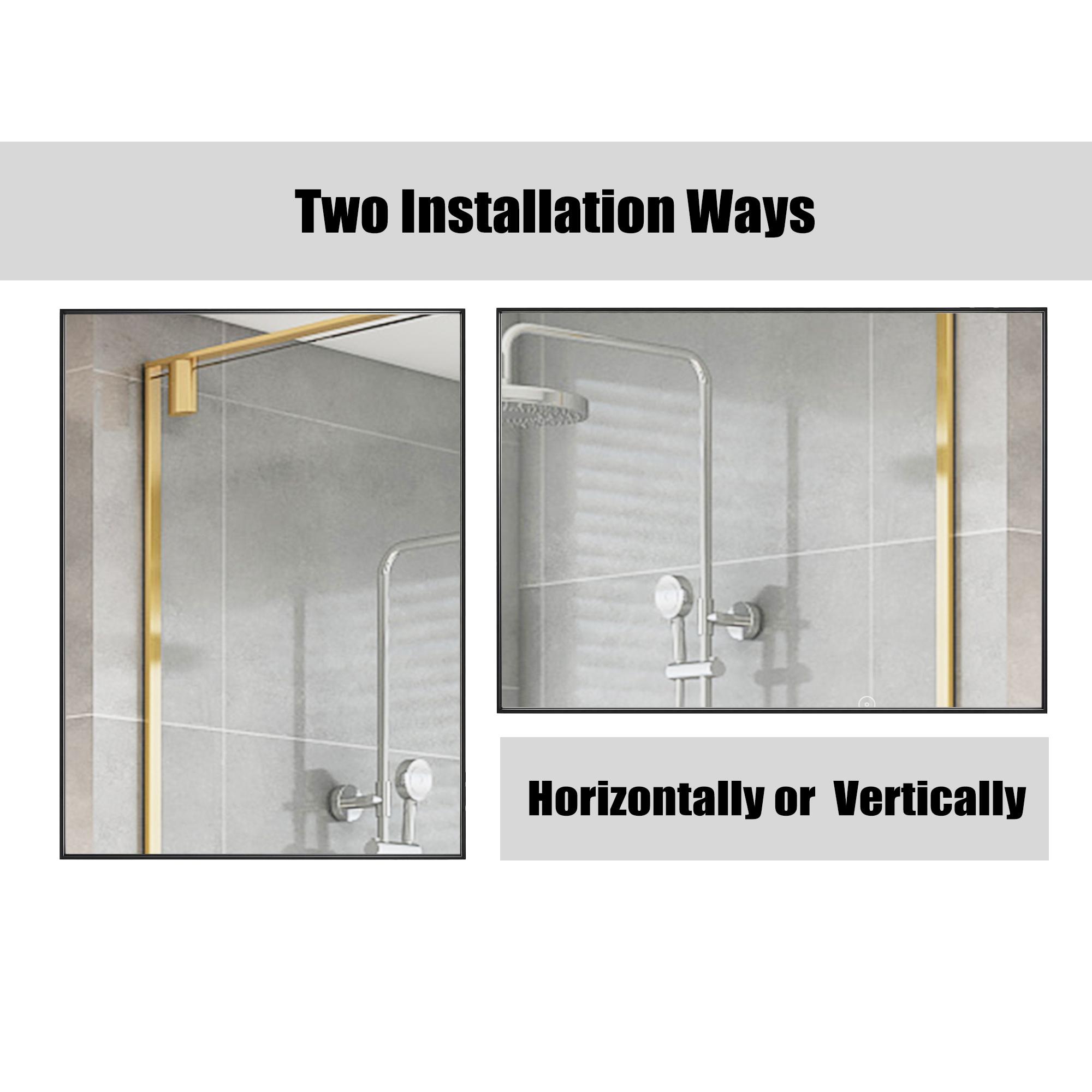 Ledel Modern & Contemporary Rectangle Bathroom Vanity Mirror Metal Framed Wall Mirror