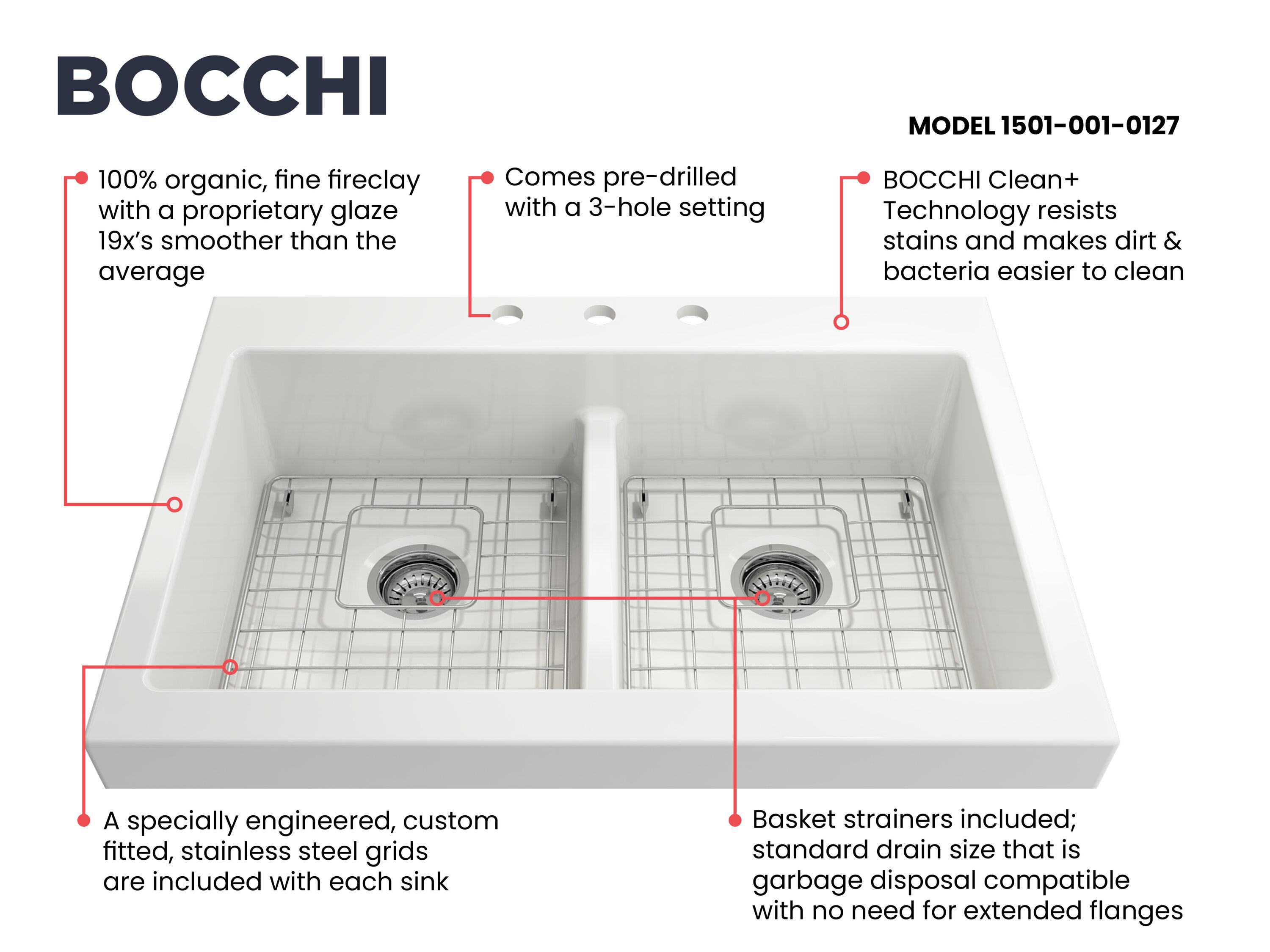 Nuova 34'' L Retro-fit Apron-Front Double Bowl Fireclay Kitchen Sink