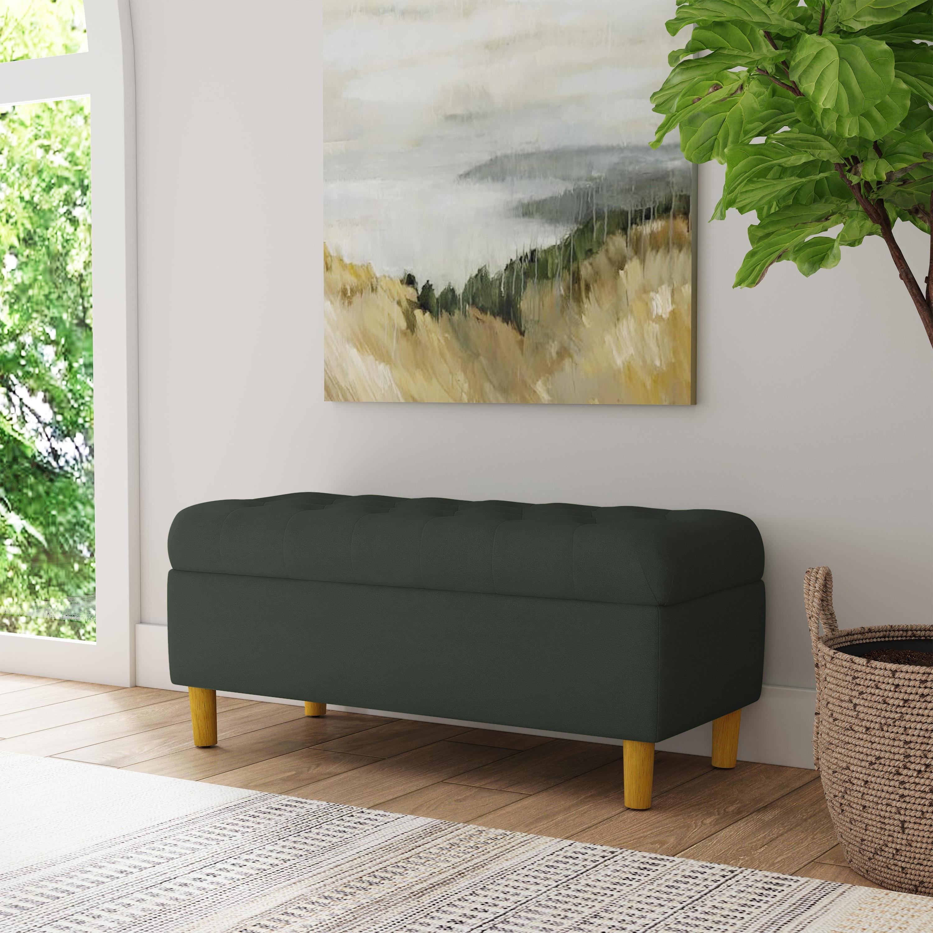 HomePop Velvet Upholstered Storage Bench