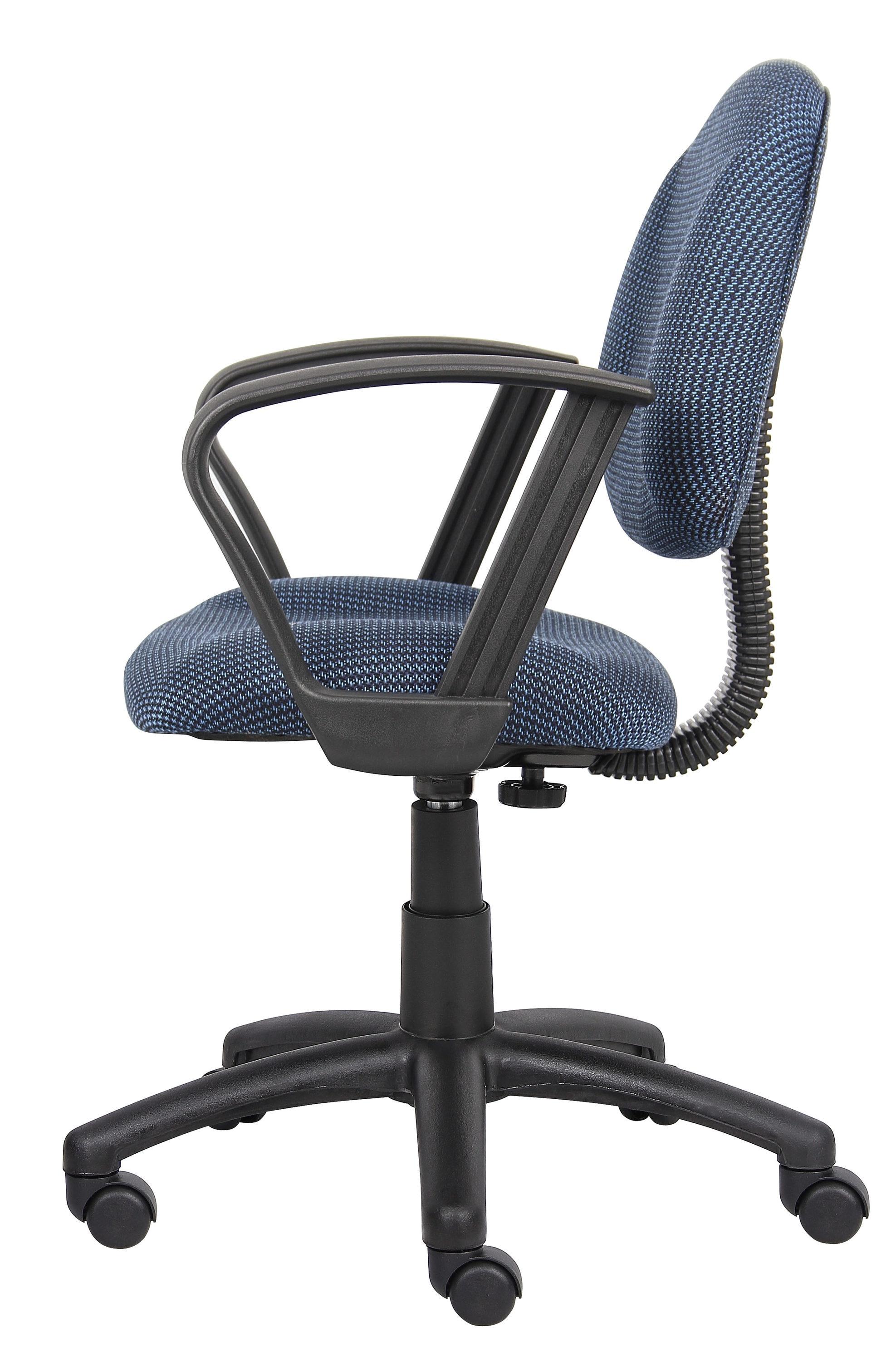 Boss Office Products B317-BE Deluxe Posture Chair with Loop Arms, Blue