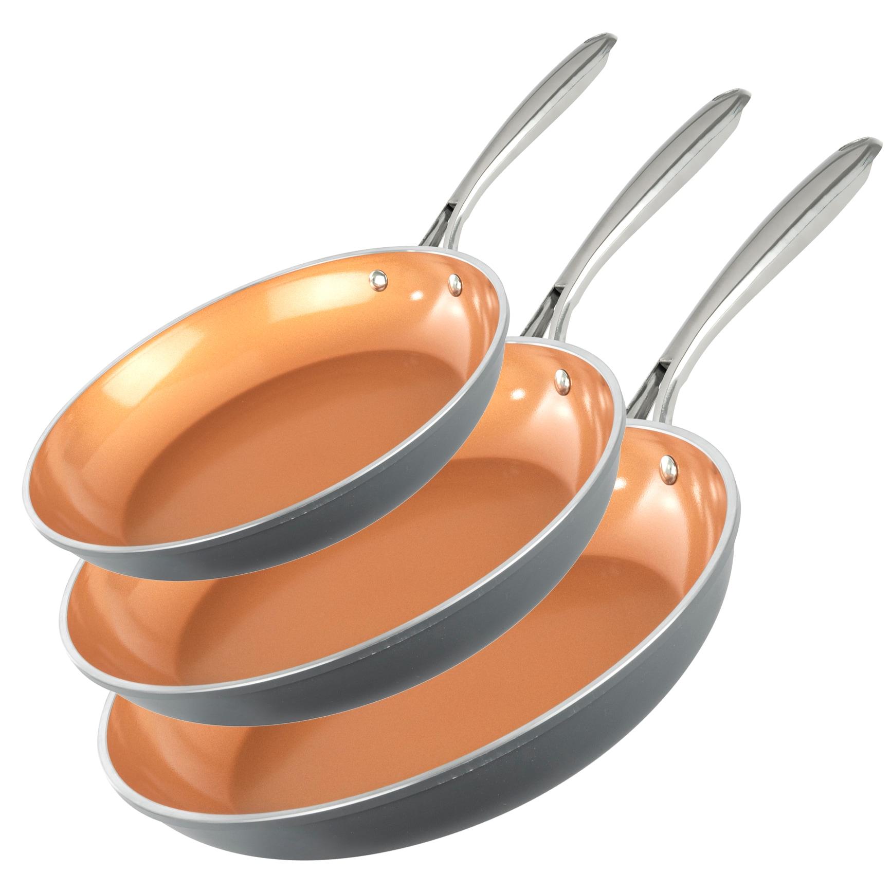 Gotham Steel Gotham Steel Copper 3 Piece Nonstick Fry Pan Set - 8'',10'', And 12''