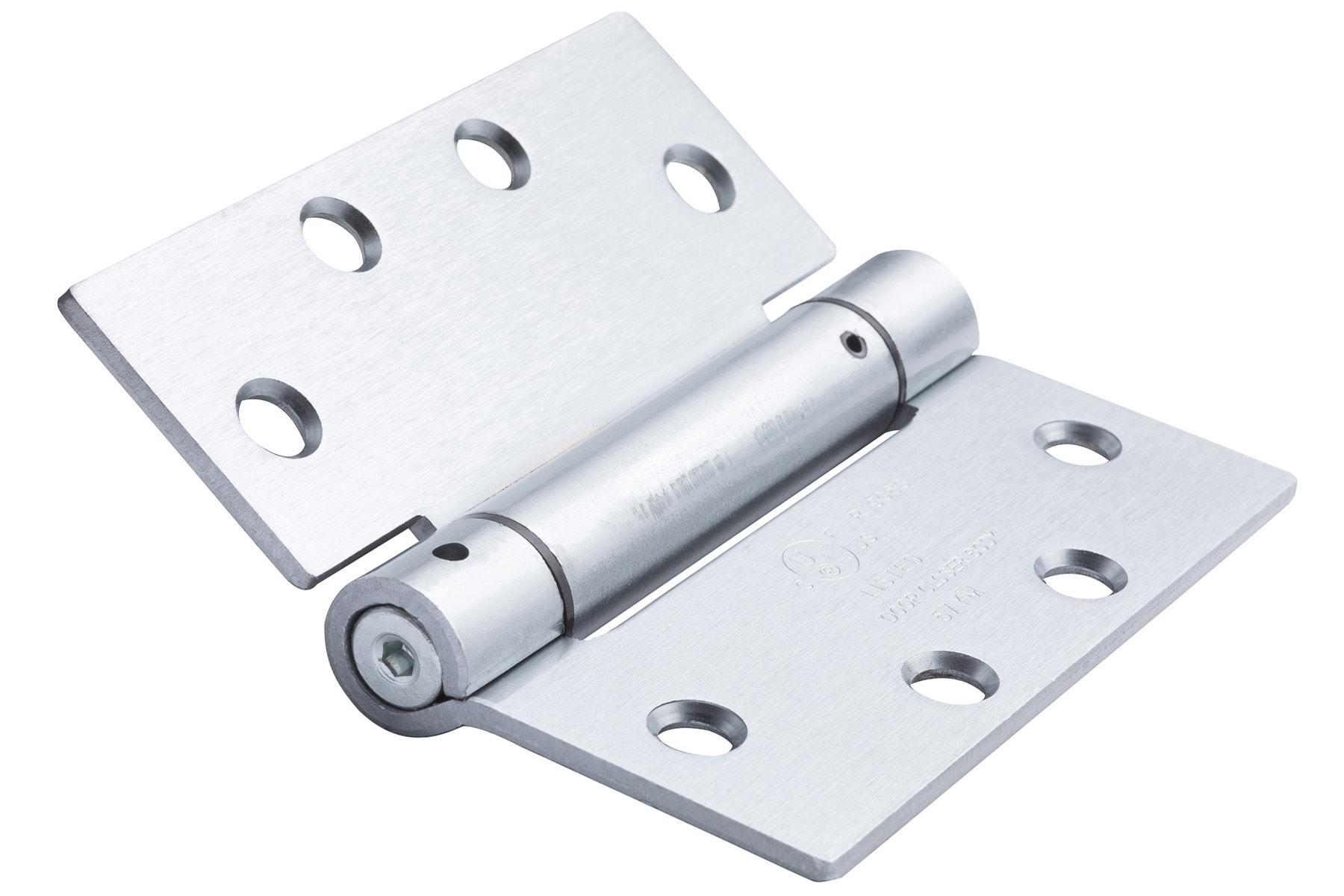 Global Door Controls 4.5" x 4.5" in Satin Chrome Steel Spring Hinge (Set of 3)