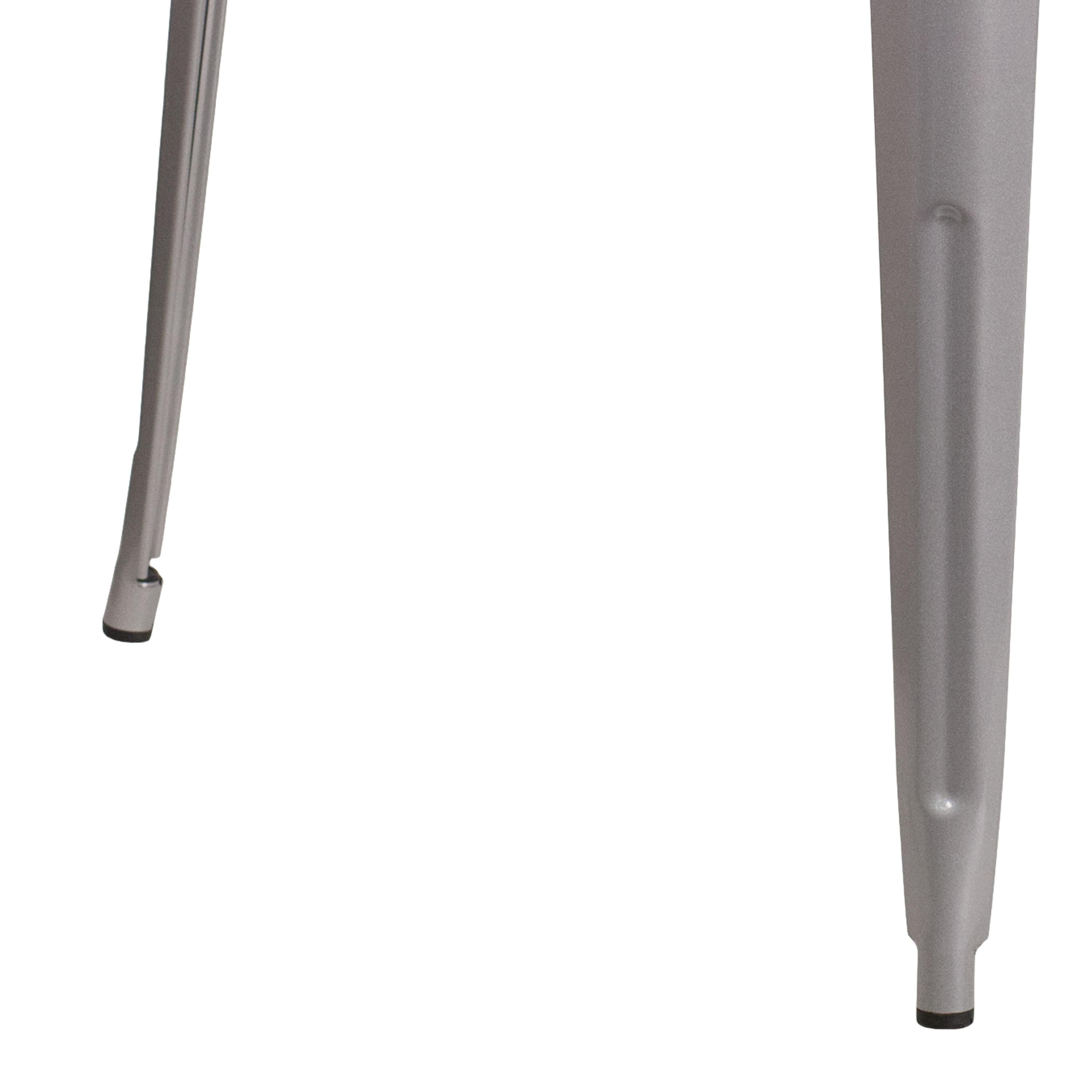 Flash Furniture Commercial Grade 31.5" Square Silver Metal Indoor-Outdoor Bar Height Table