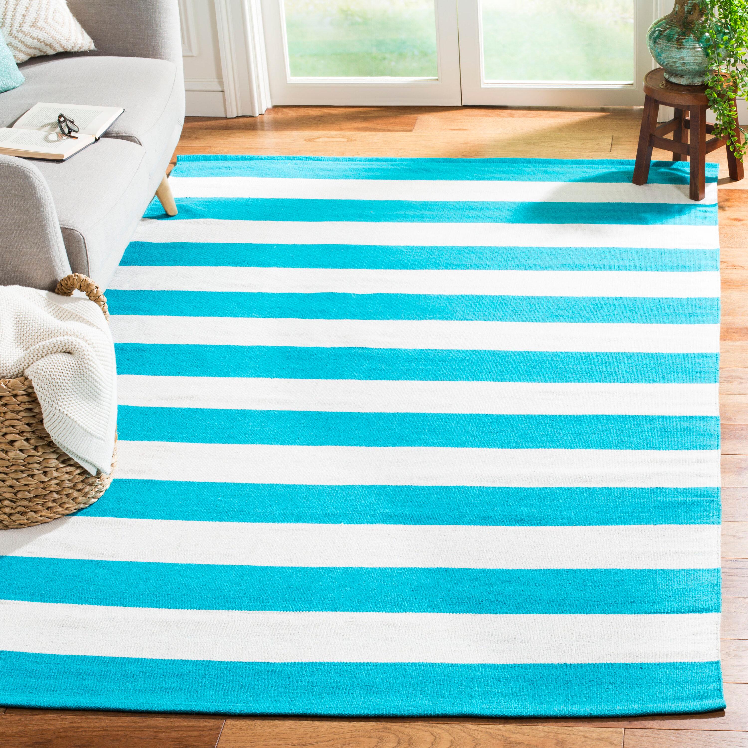 Montauk MTK712 Hand Woven Area Rug - Turquoise/Ivory - 3'x5' - Safavieh.