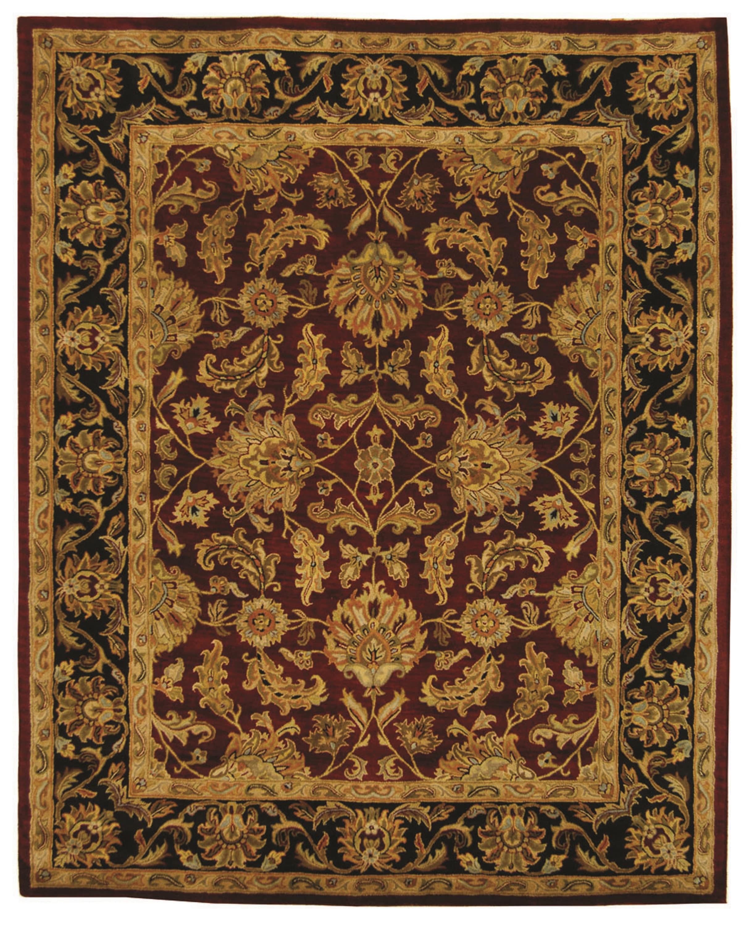 Heritage HG628 Hand Tufted Area Rug - Red/Black - 8'3"x11' - Safavieh.