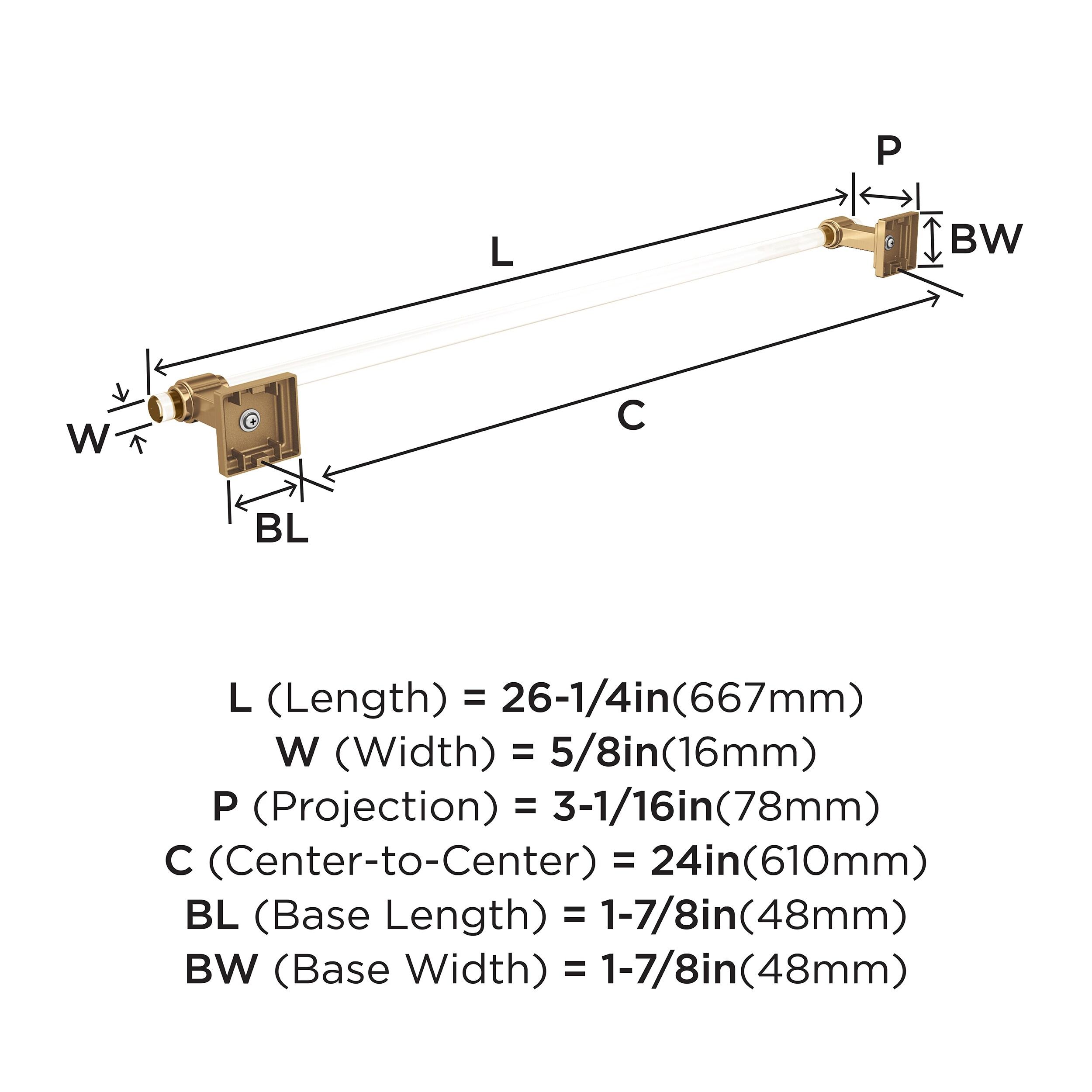 Glacio 26.25" Wall Mounted Towel Bar