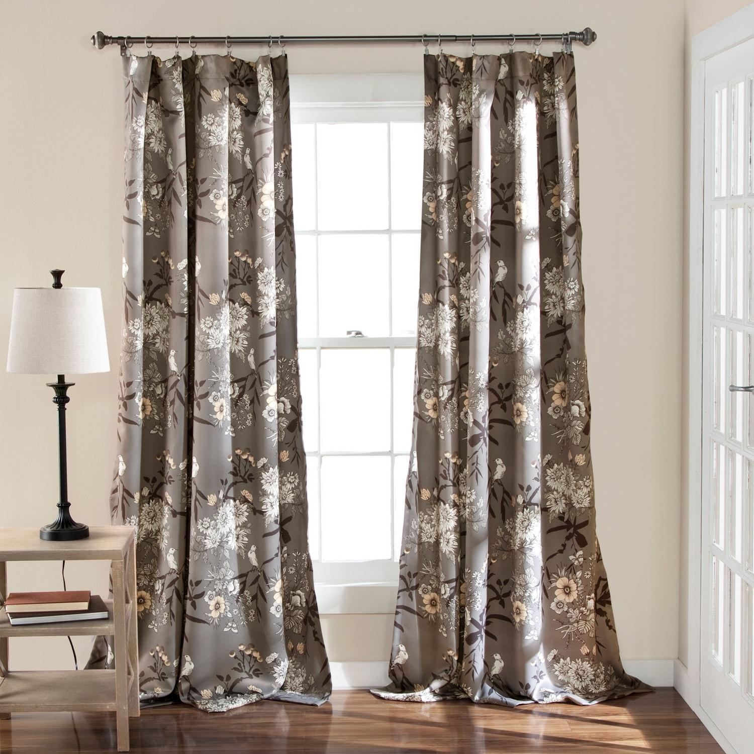 Botanical Garden Polyester Room Darkening Curtain Pair (Set of 2)