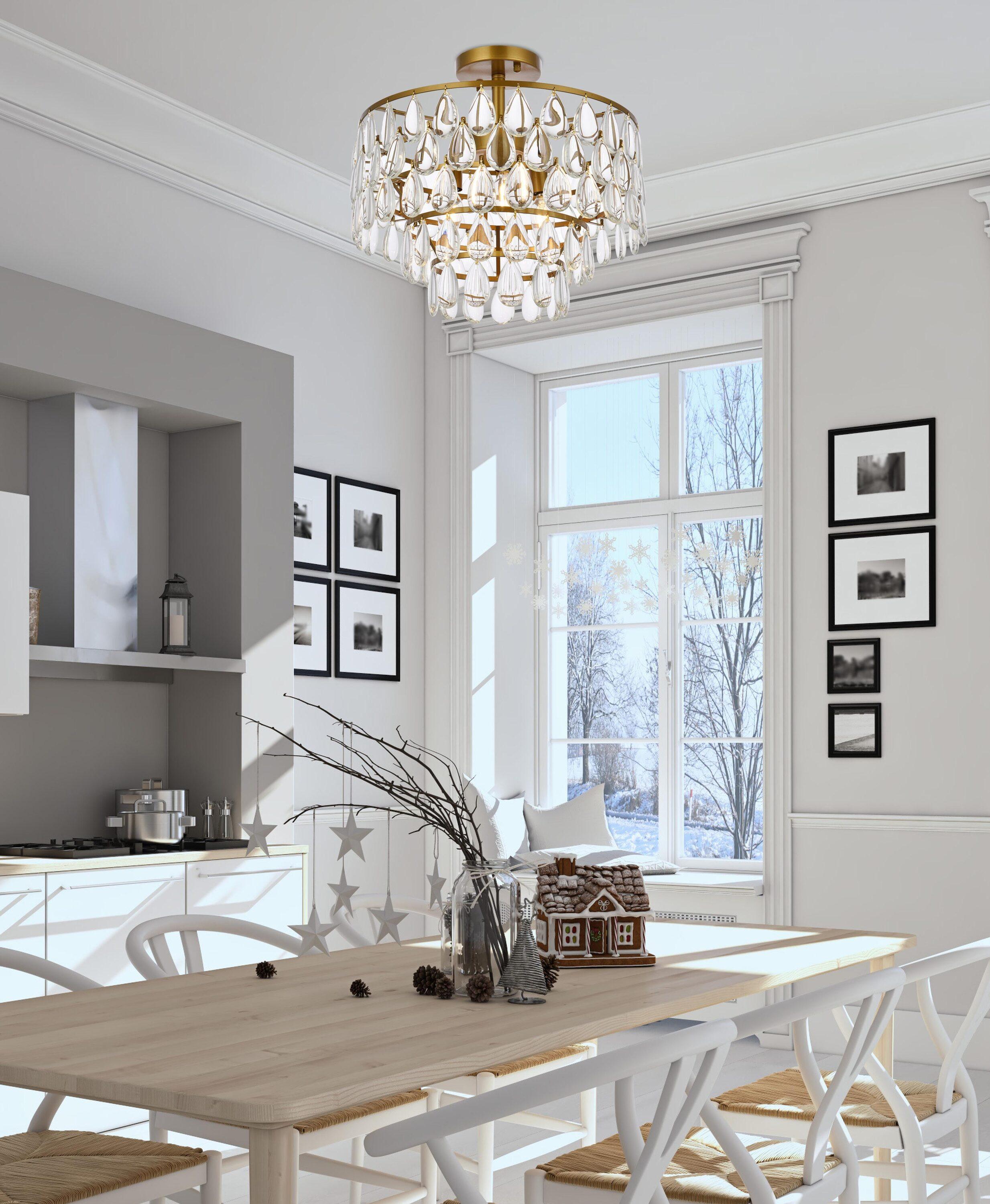 Elegant Lighting Mila 16 inch flush mount in brass