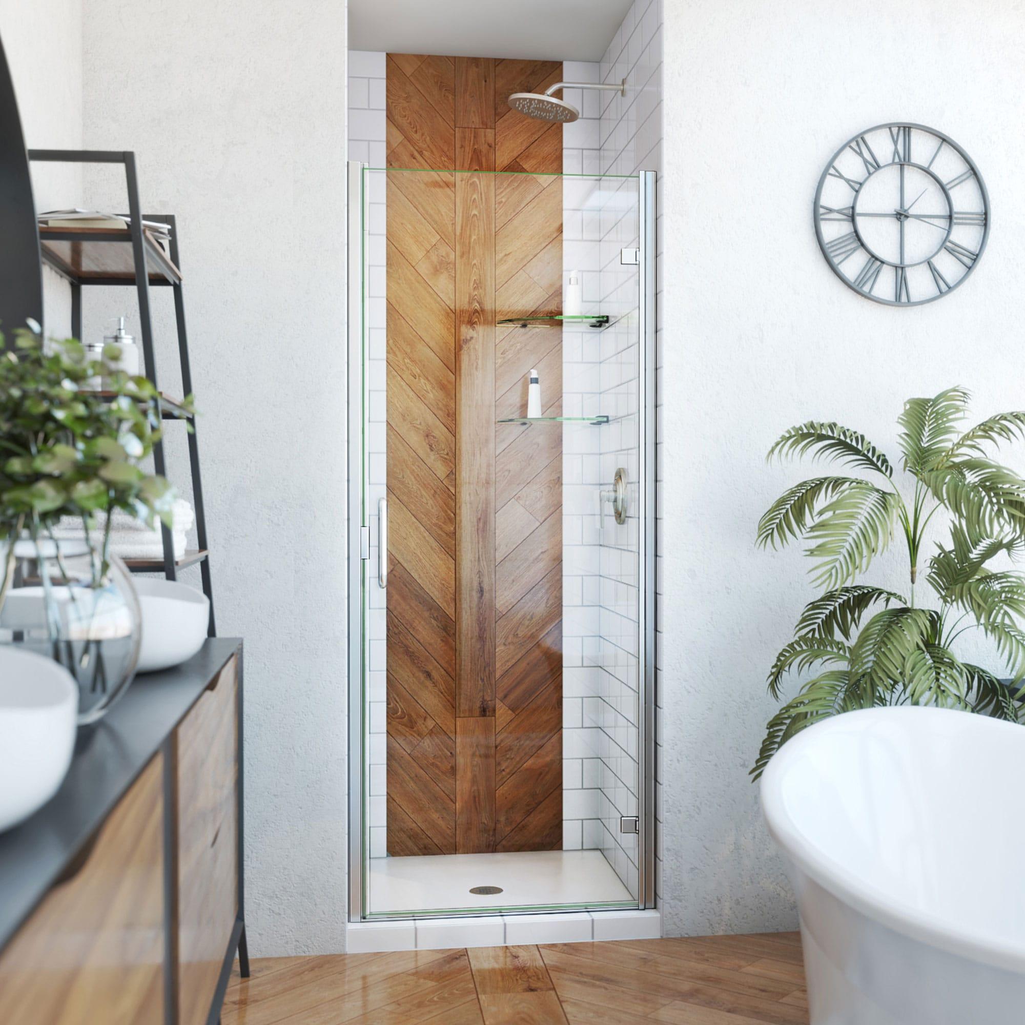 31" - 30" W x 72.62" H Pivot Semi-Frameless Shower Door