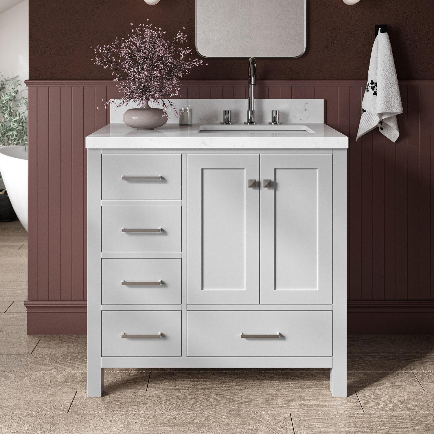 Ariel A037s-R-Bc Cambridge 36" Single Free Standing Wood Vanity Cabinet Only - Grey