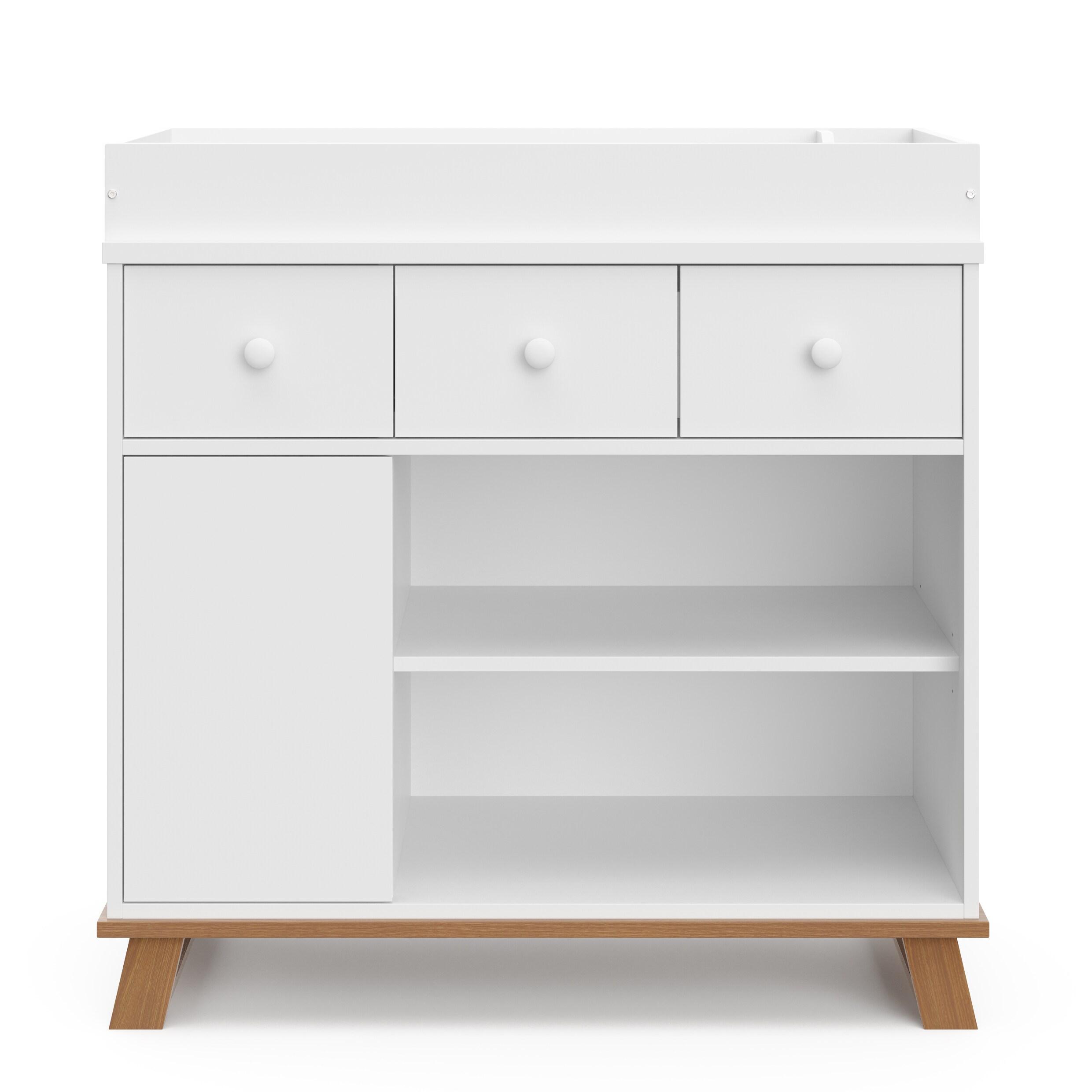 Storkcraft Modern 2 Drawer Dresser with Removable Changing Topper