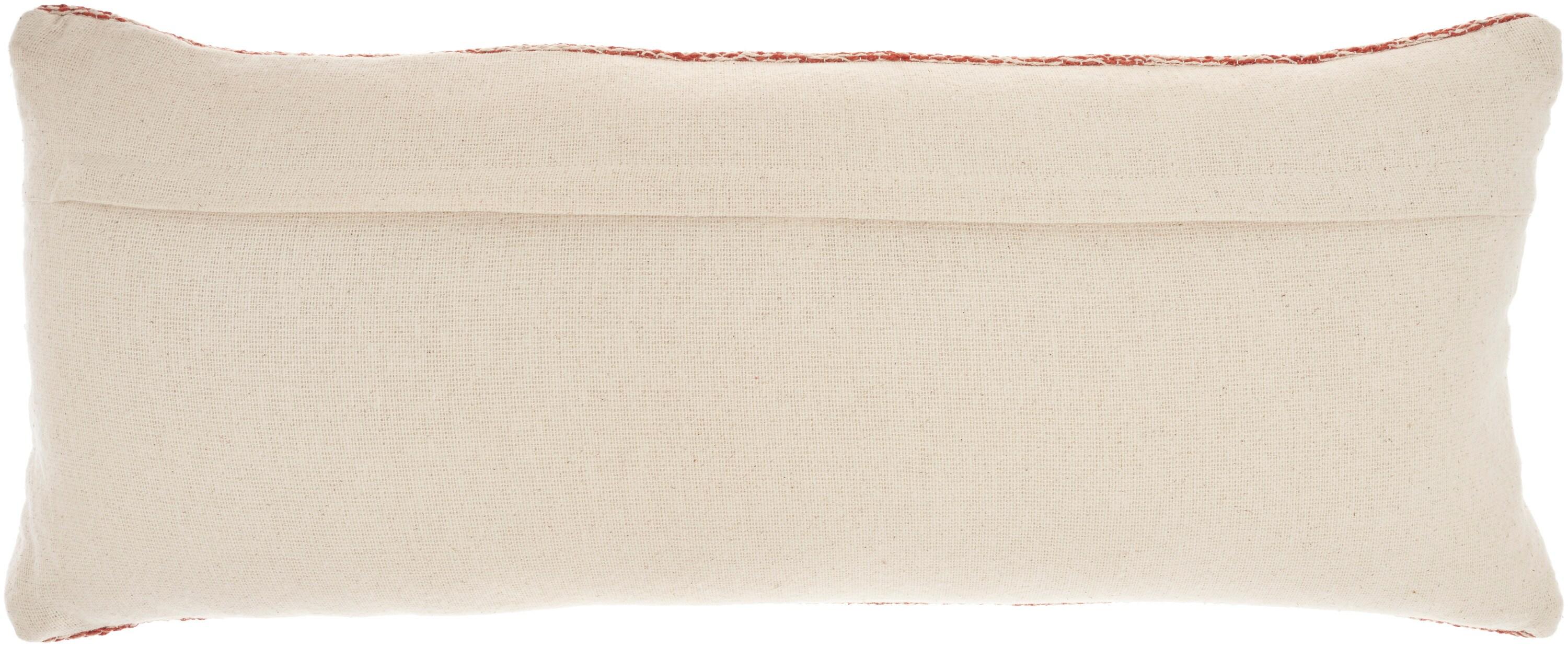 Mina Victory Life Styles Woven Cotton Solid 12" x 30" Indoor Throw Pillow Rust
