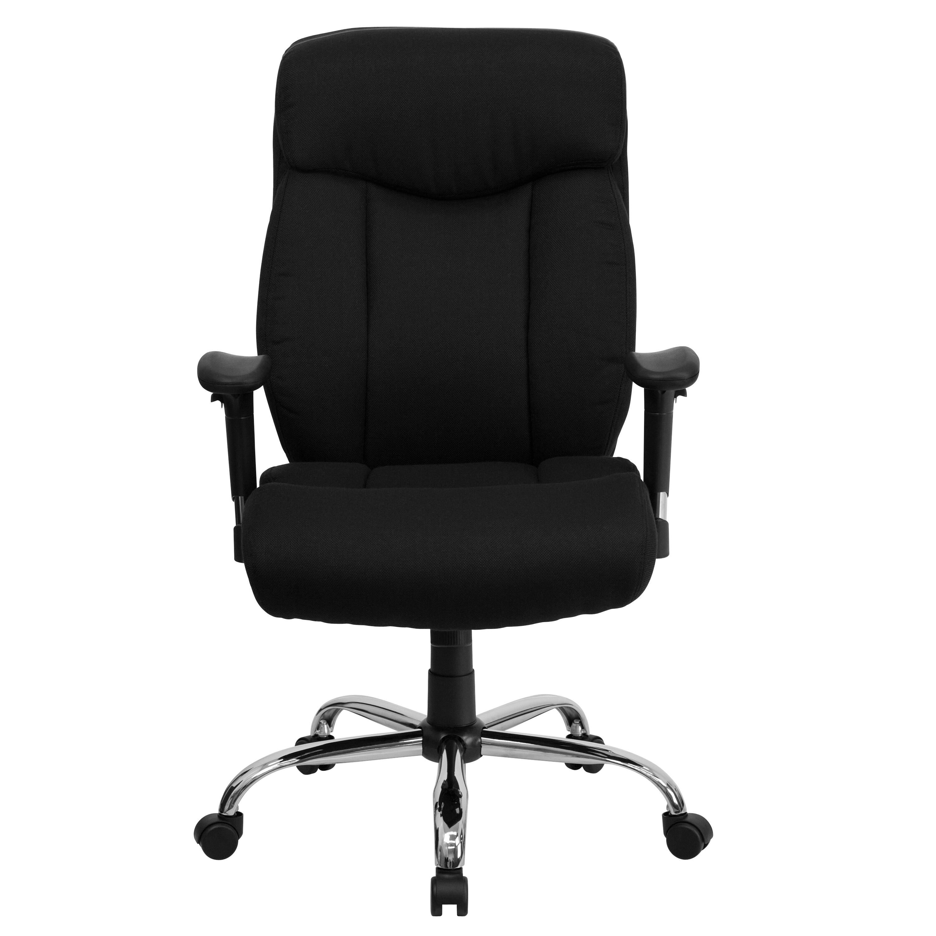 BizChair Big & Tall 400 lb. Rated High Back Black Fabric Executive Ergonomic Office Chair with Full Headrest and Adjustable Arms