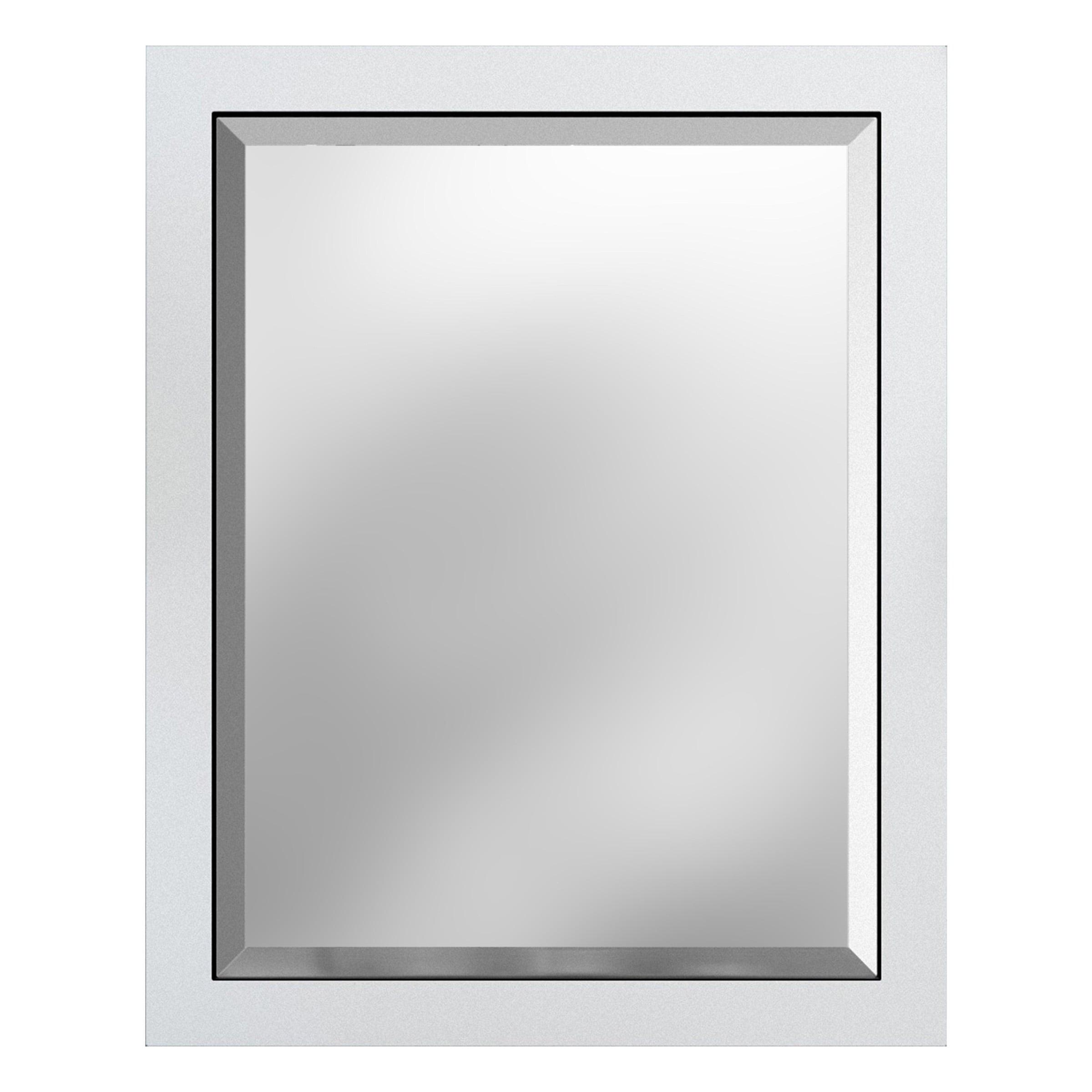 Alaterre Furniture 24" Beveled Bath Vanity Mirror, White