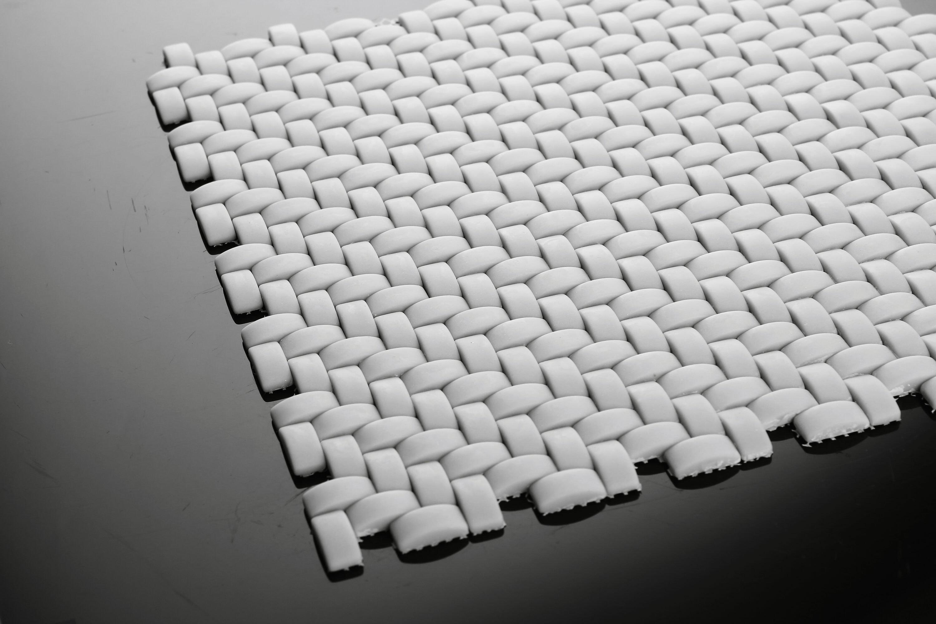 11.7" X 11.8" Glass Basketweave Mosaic Tile