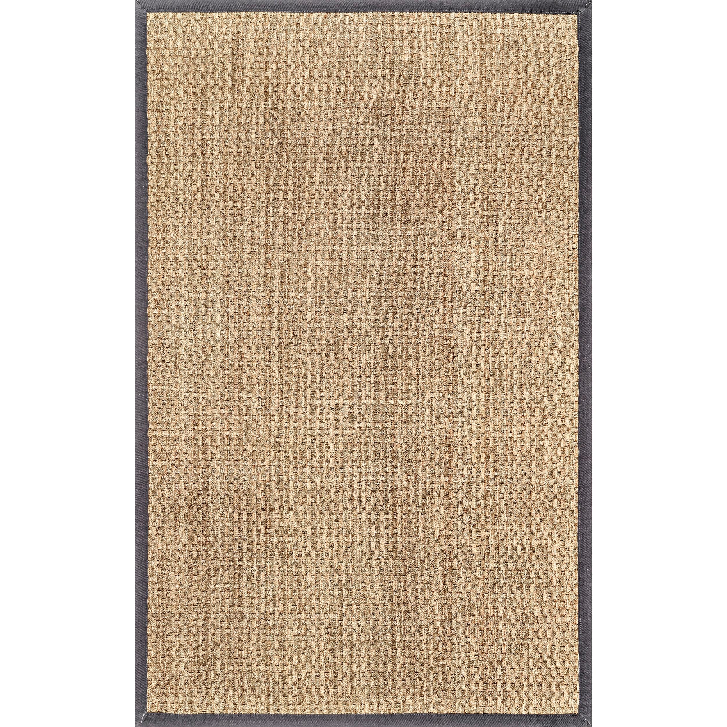nuLOOM Hesse Checker Weave Seagrass Indoor/Outdoor Accent Rug, 3x5, Dark Grey