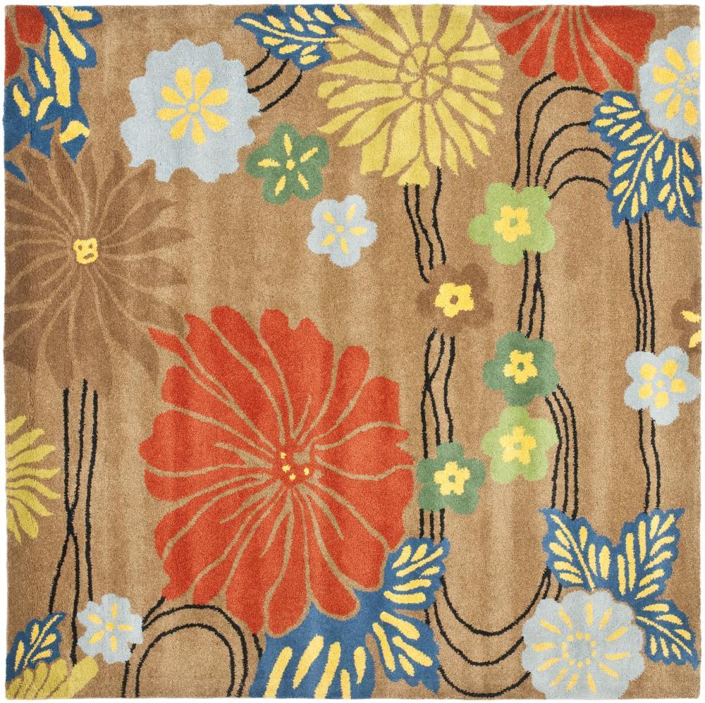 Soho SOH738 Hand Tufted Area Rug - Brown/Multi - 6'x6' - Safavieh.