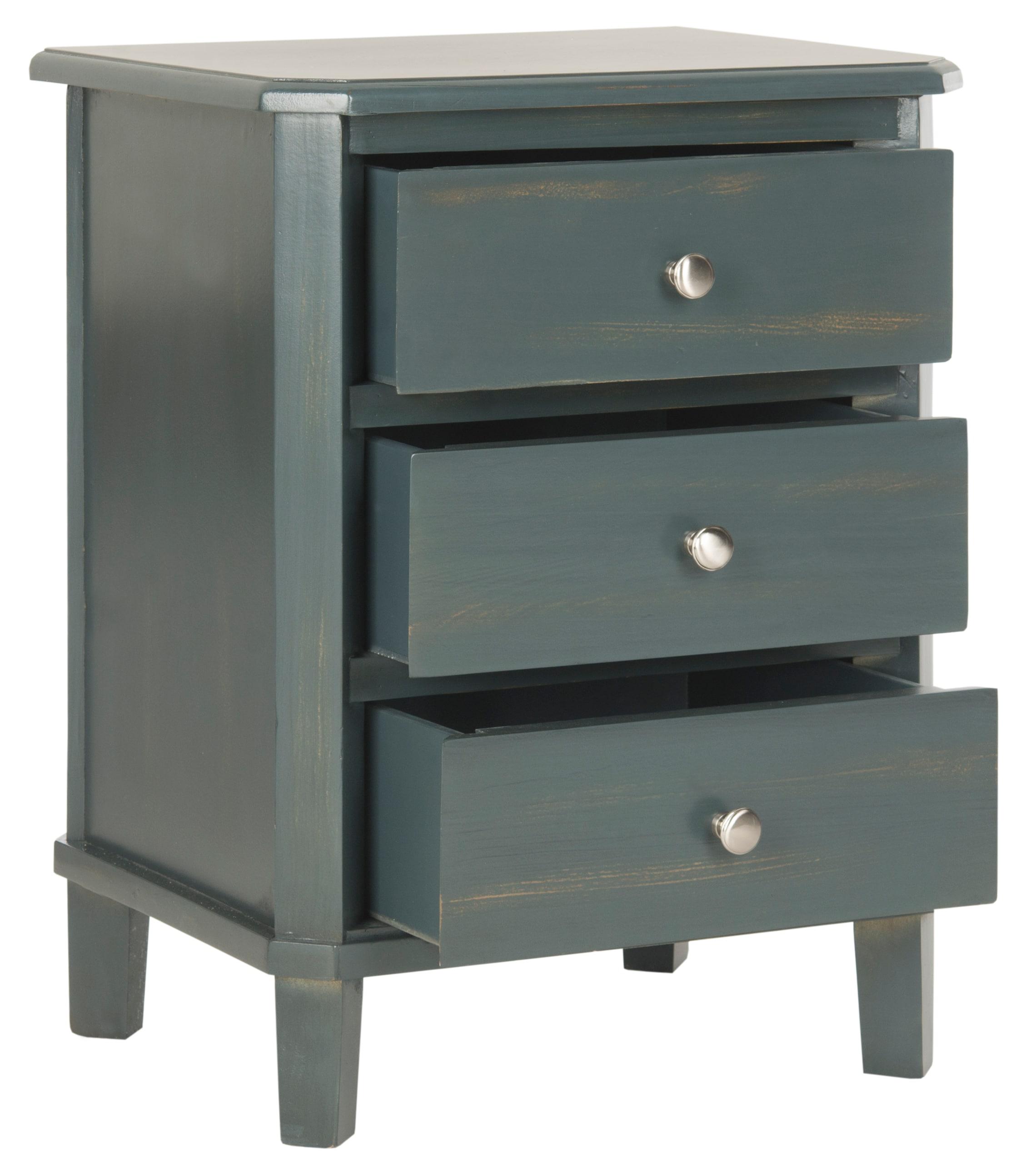 Joe End Table With Storage Drawers- Dark Teal - Safavieh.