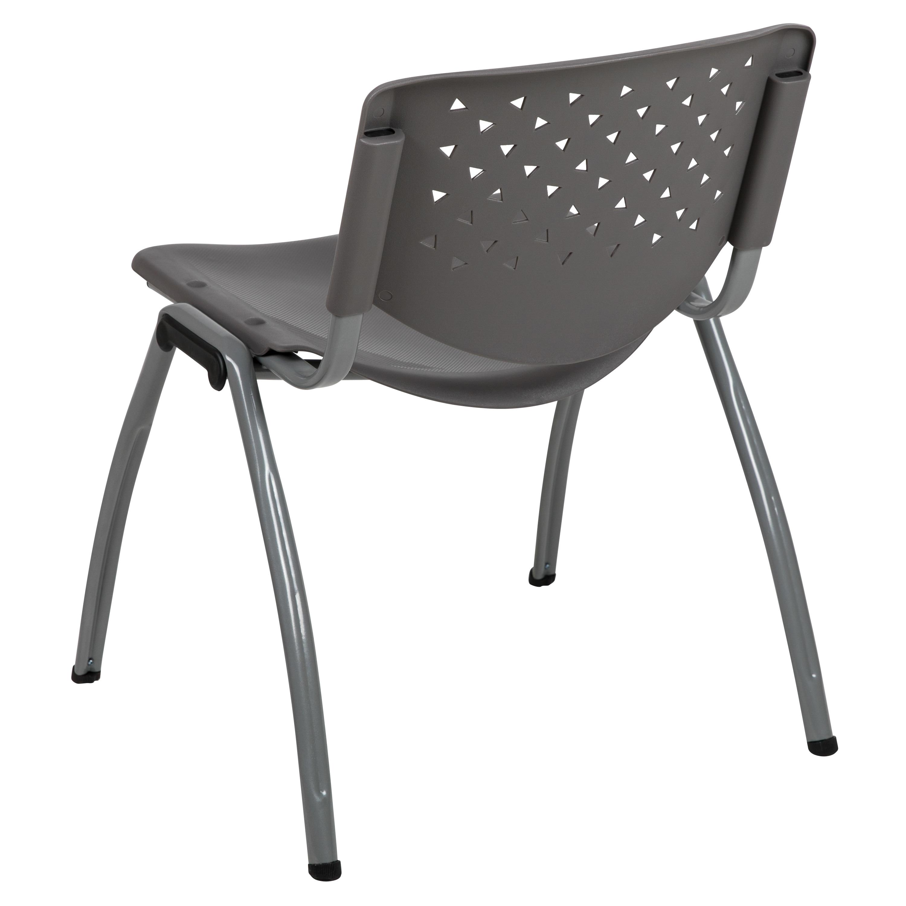 Flash Furniture Memphis 880 lb. Capacity Plastic Stack Chair with Powder Coated Frame