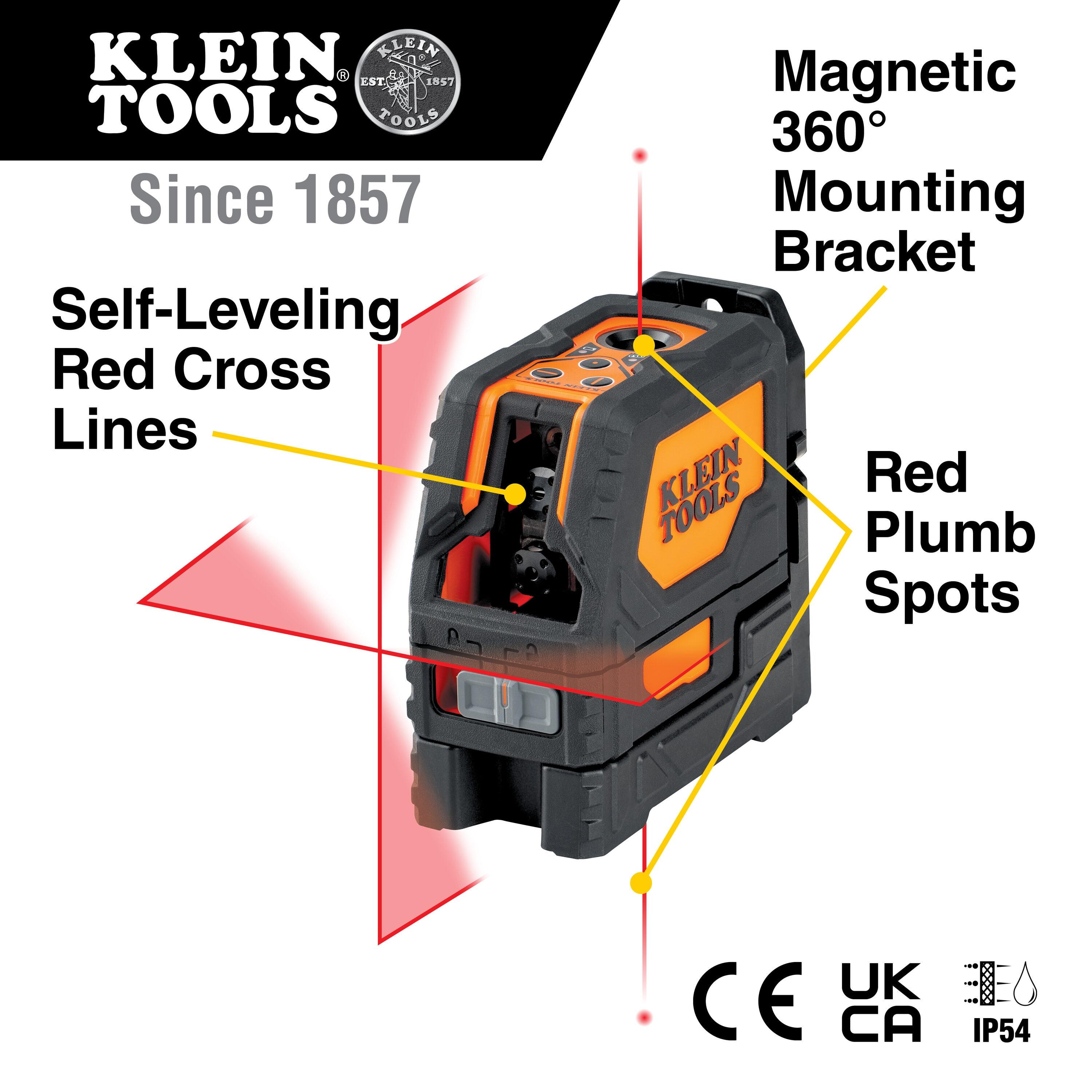 Klein Tools 93LCL Self-Level Cross-Line Laser Level with Plumb Spot