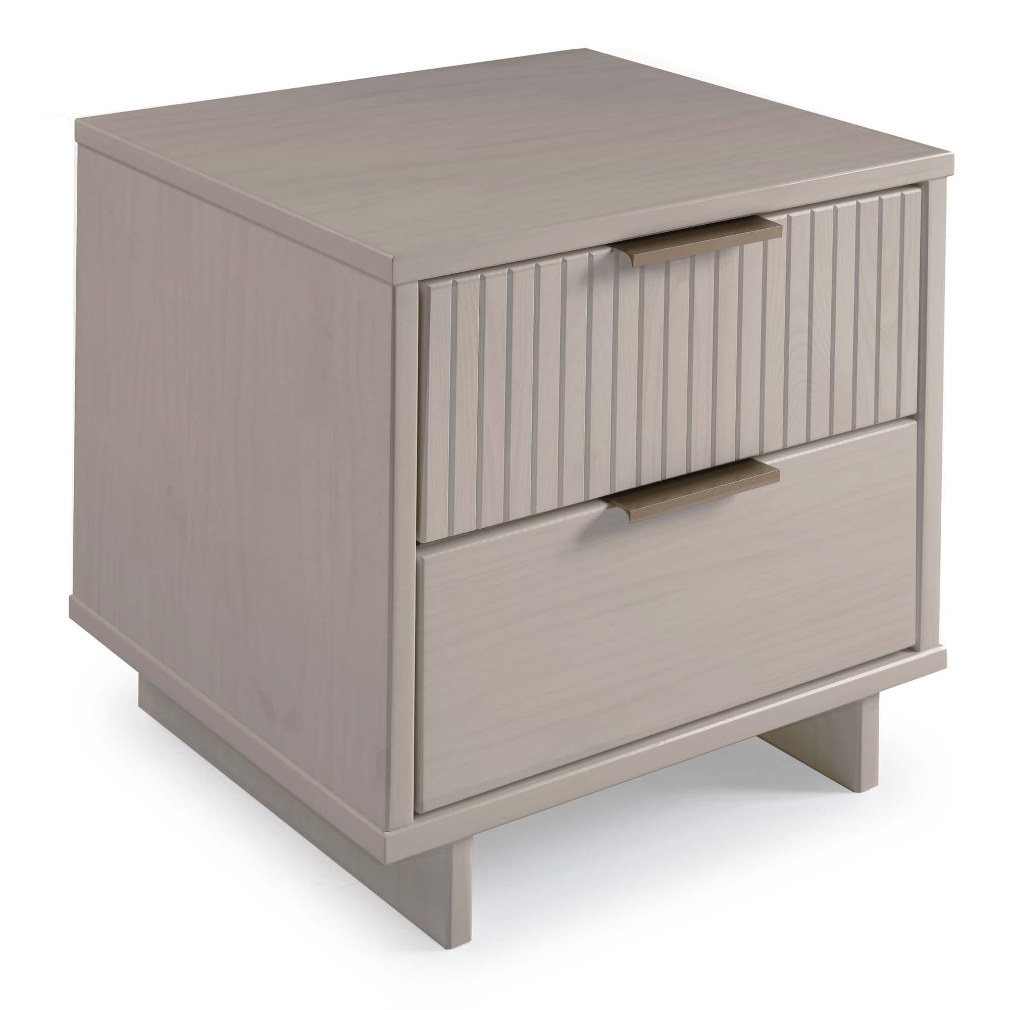 Granville Modern 2 Drawer Nightstand Light Gray - Manhattan Comfort: Soft Close, UV Finish, Metal Handles