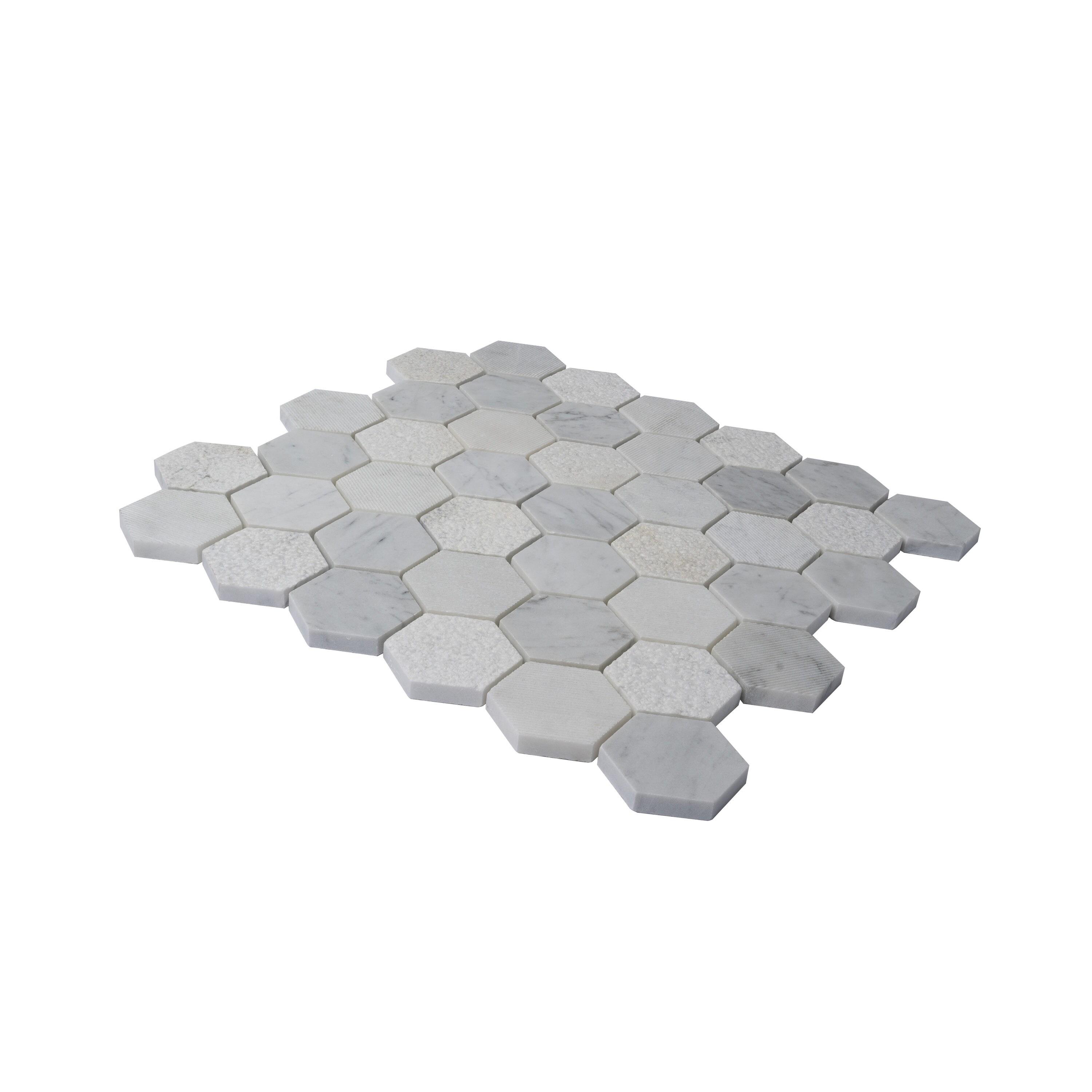 Apollo Harbor 12" x 12" Marble Honeycomb Mosaic Wall & Floor Tile