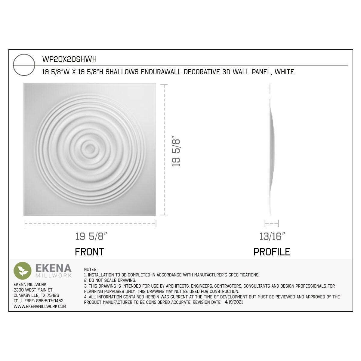 Ekena Millwork Shallows EnduraWall Decorative 3D Wall Panel (Set of 12)