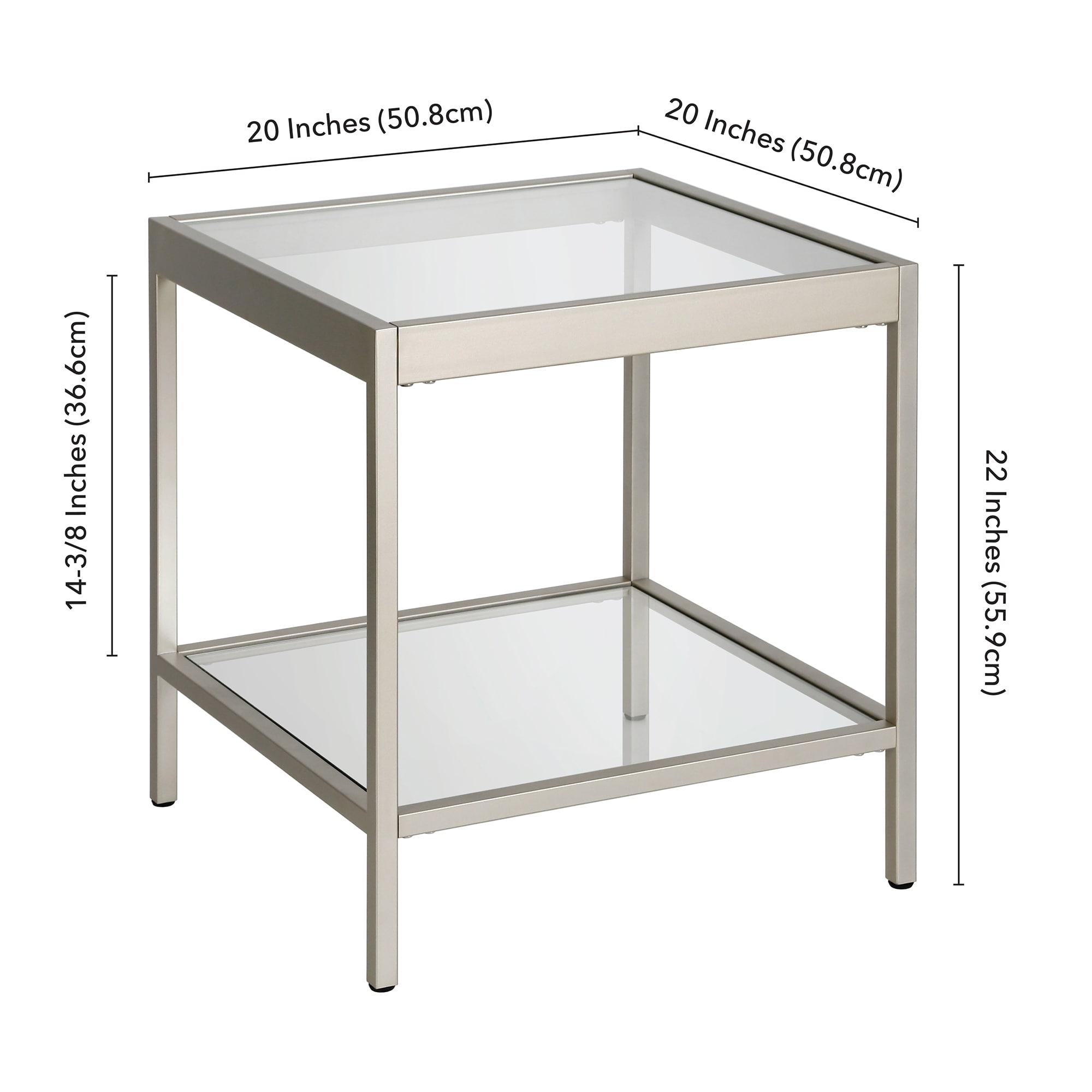 Evelyn&Zoe Alexis 20" Wide Square Side Table, Nickel